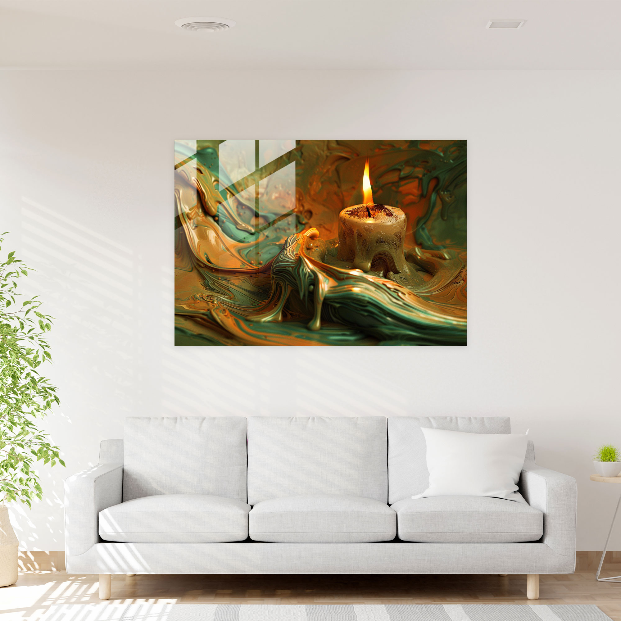 Salvador Dali Melting Candle Glass Wall Art - Salvador Dali, Modern Art, Surrealism, Wall Decoration