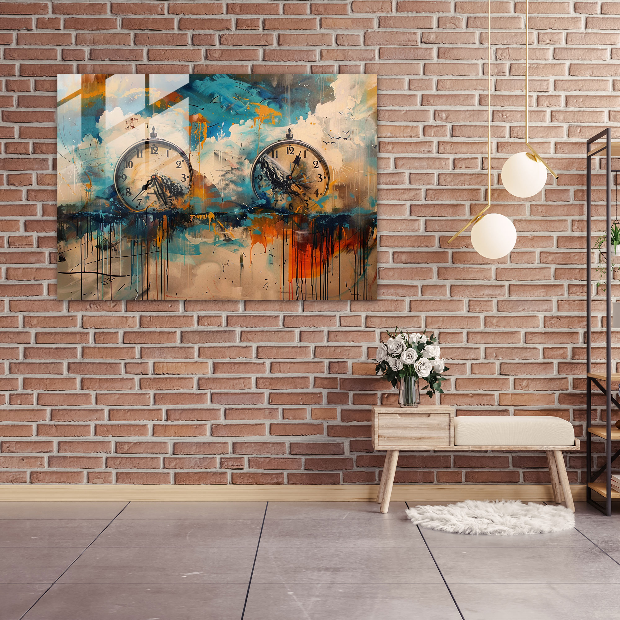 Salvador Dali Dripping Clock Faces Glass Print - Salvador Dali, Modern Art, Glass Wall Art, Home Decoration