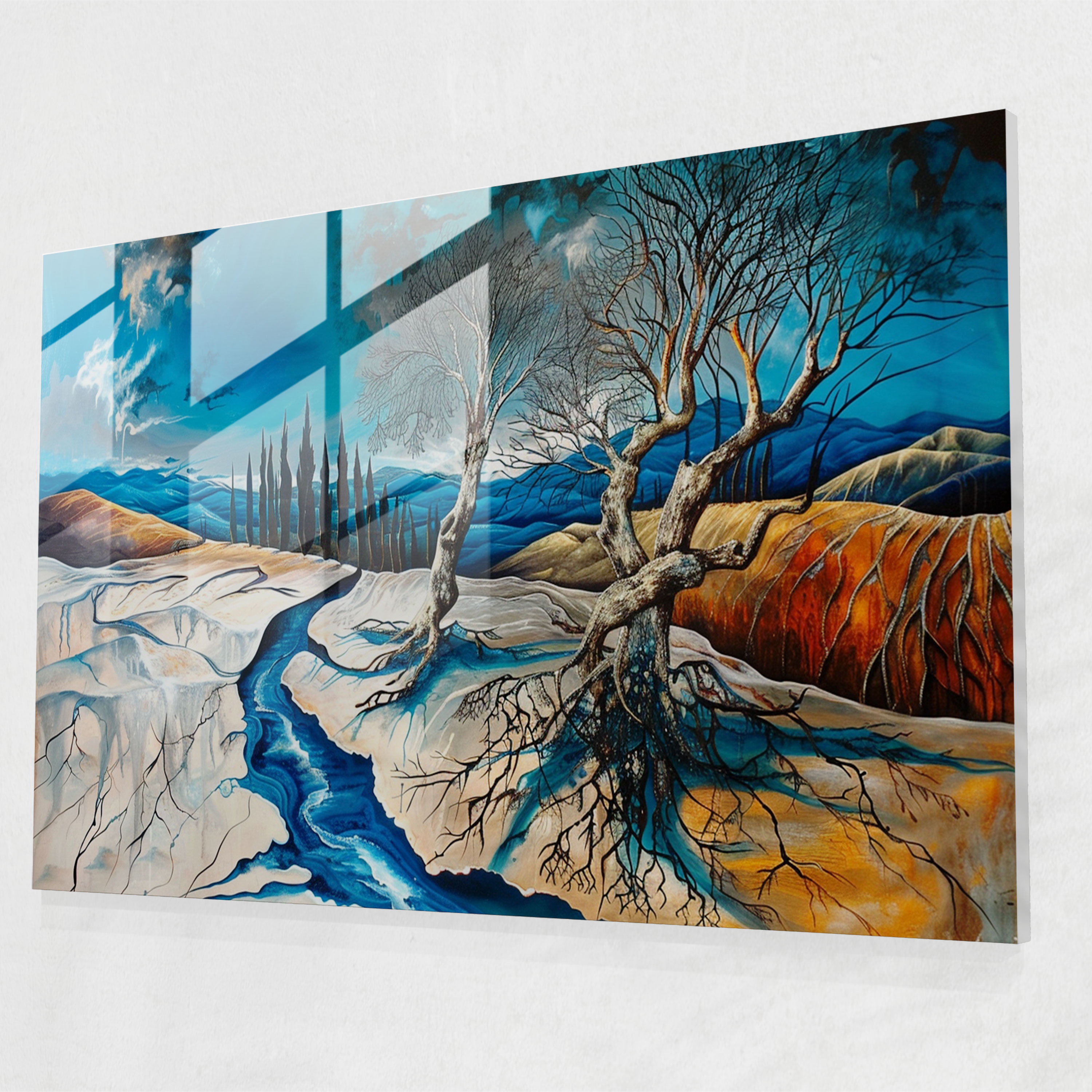 Melting Trees Glass Wall Art - Salvador Dali, Melting Trees, Modern Art, Wall Decoration