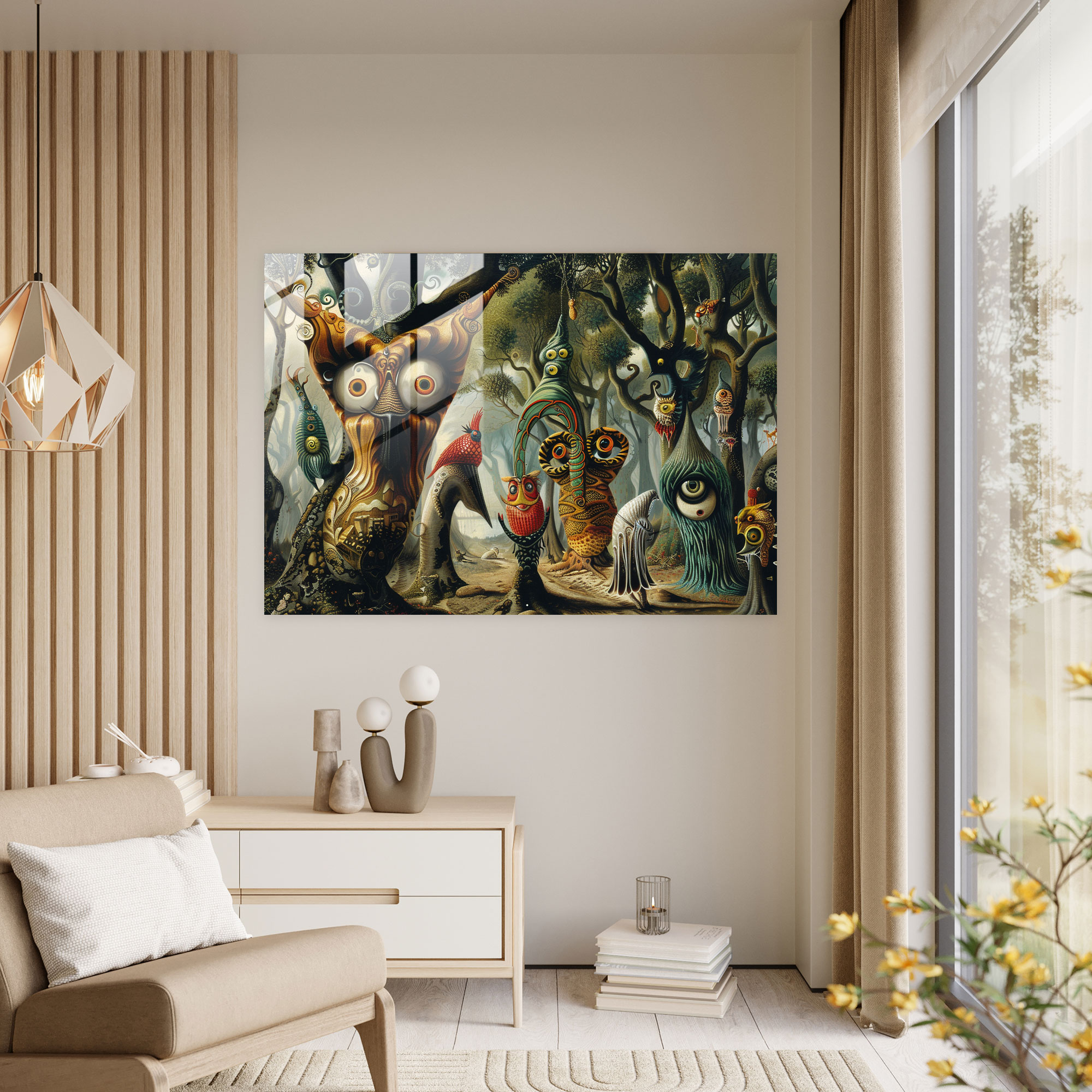 Fantastical Forest Glass Print - Salvador Dali, Modern Art, Glass Art, Glass Print