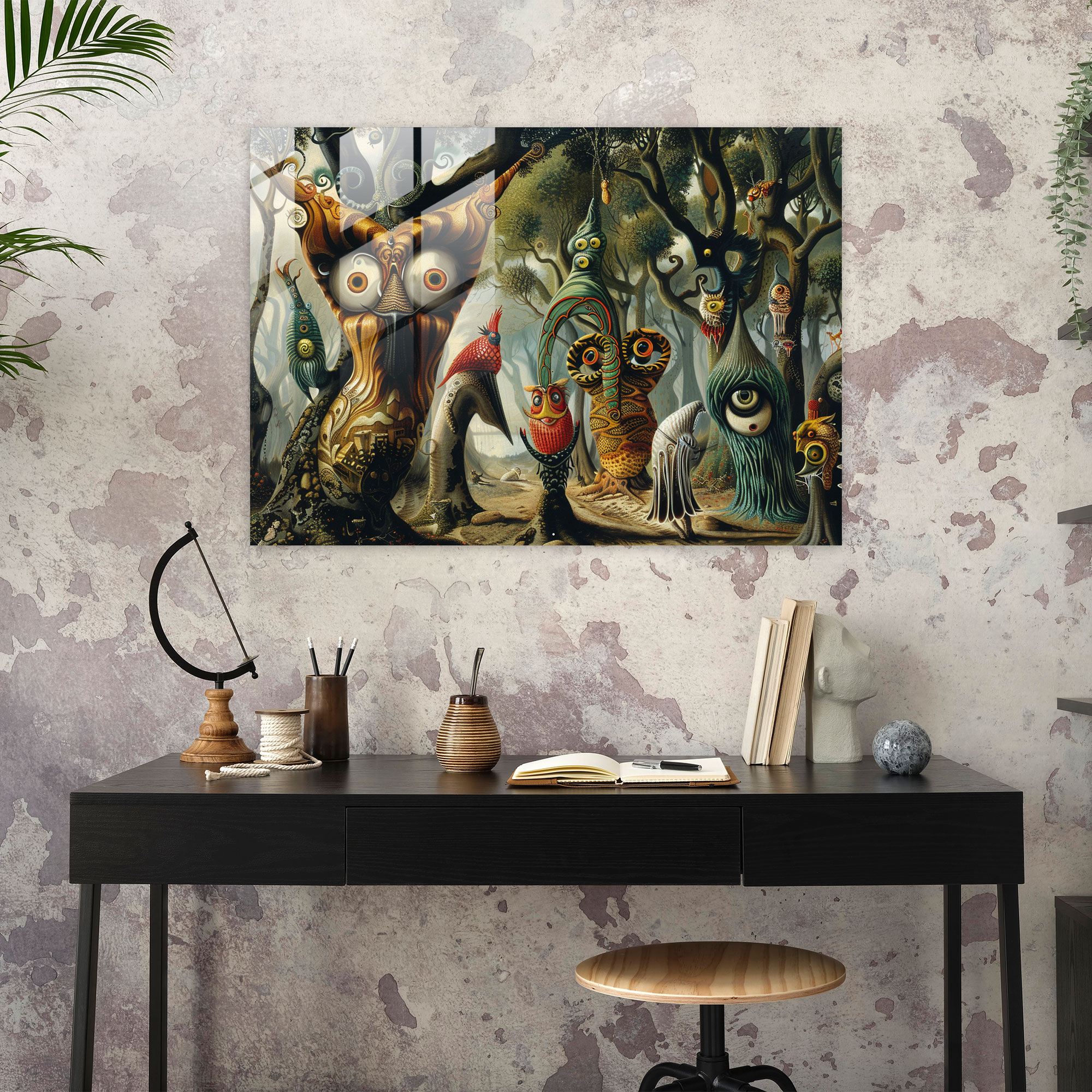 Fantastical Forest Glass Print - Salvador Dali, Modern Art, Glass Art, Glass Print