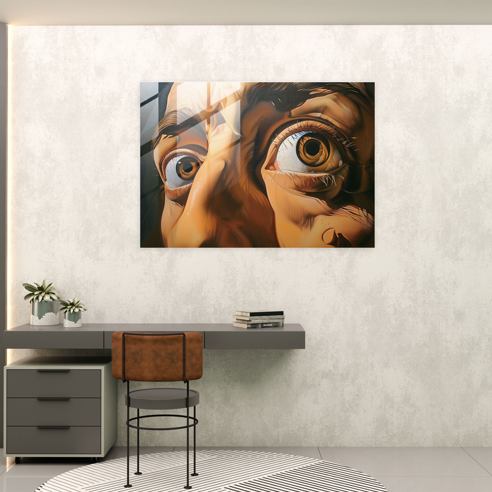 Salvador Dali'nin Yüzen Gözleri Modern Sanat - Cam Tablo Salvador Dali Modern Sanat