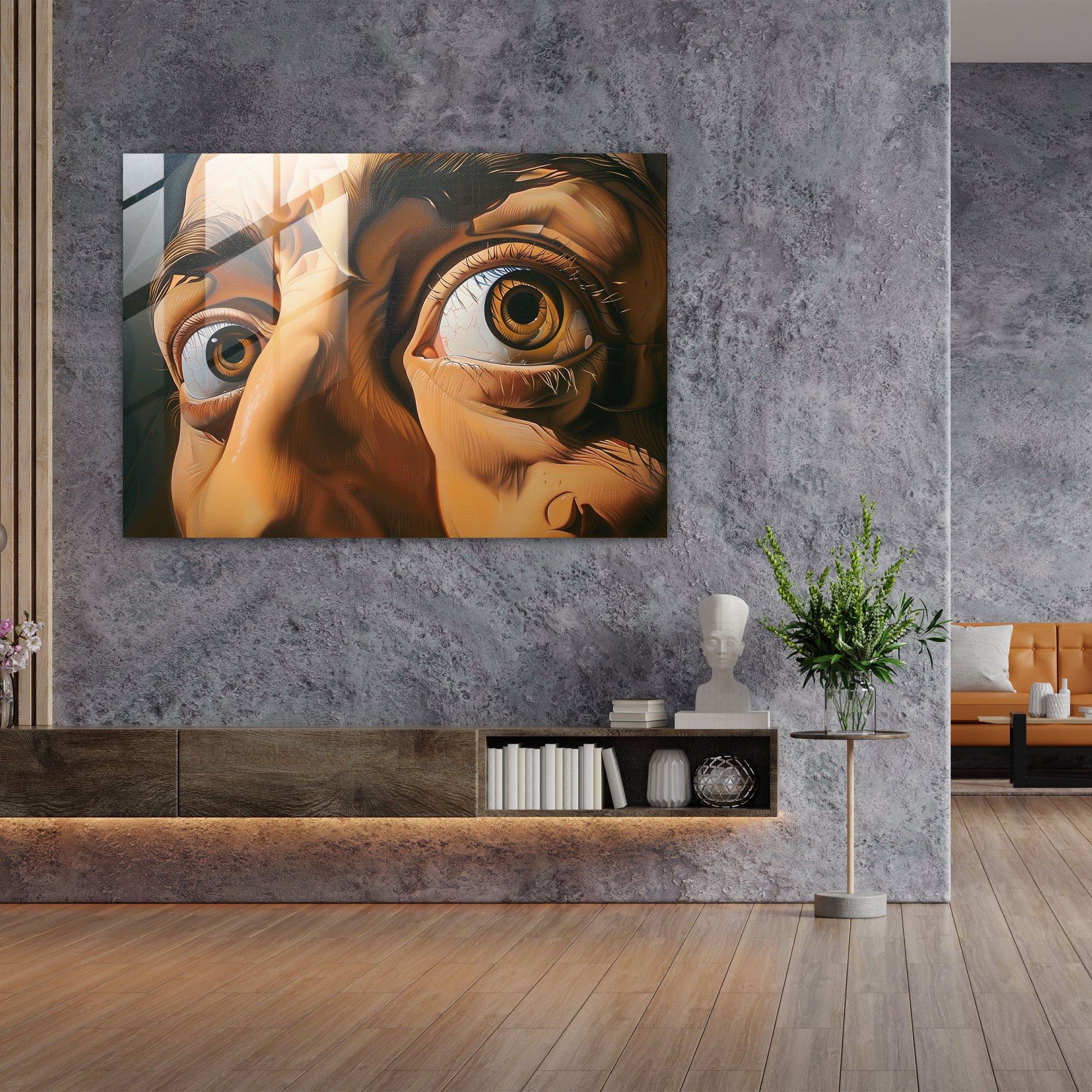 Salvador Dali'nin Yüzen Gözleri Modern Sanat - Cam Tablo Salvador Dali Modern Sanat