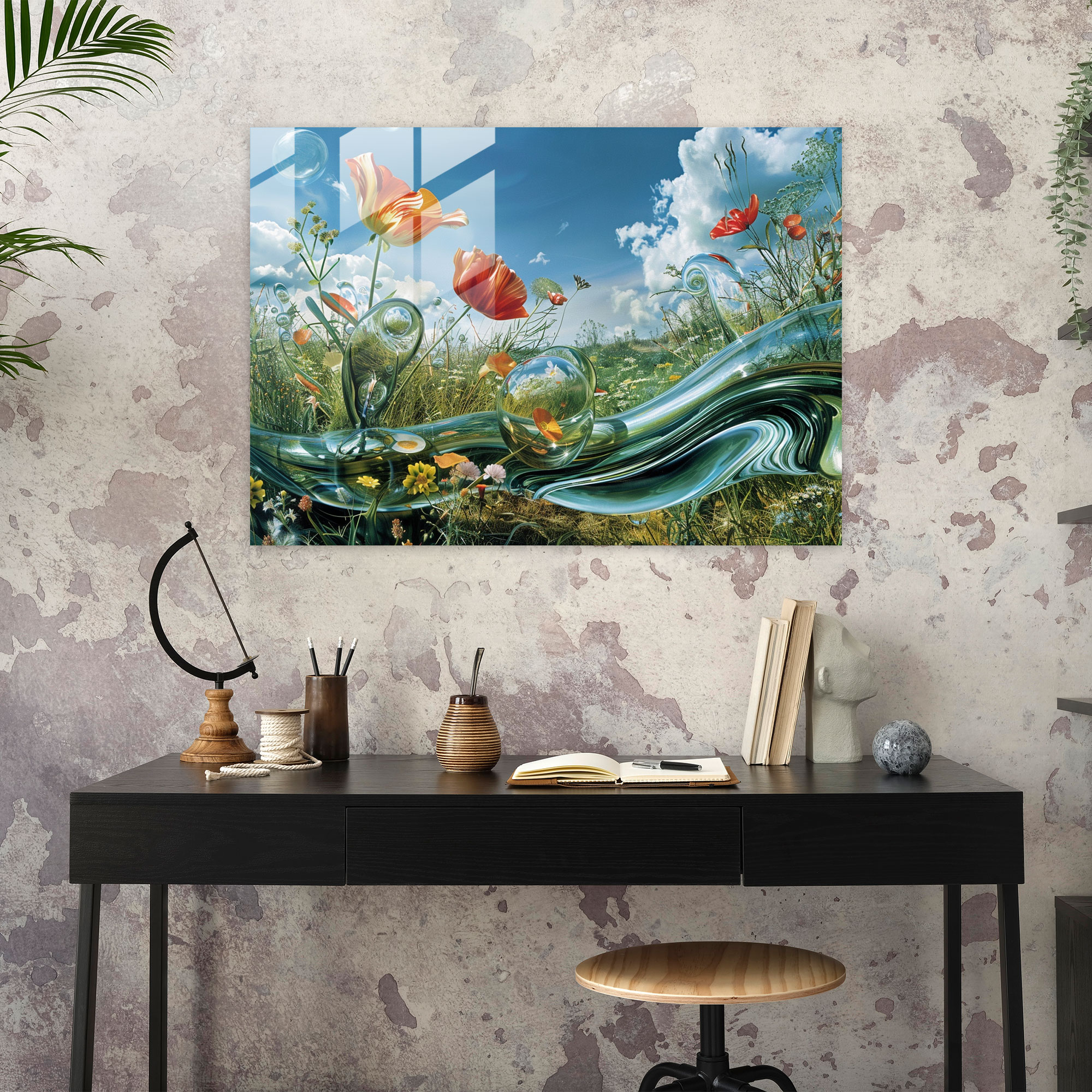 Salvador Dali Surrealism In Nature Glass Art - Salvador Dali, Glass Art, Salvador Dali, Glass Wall Art