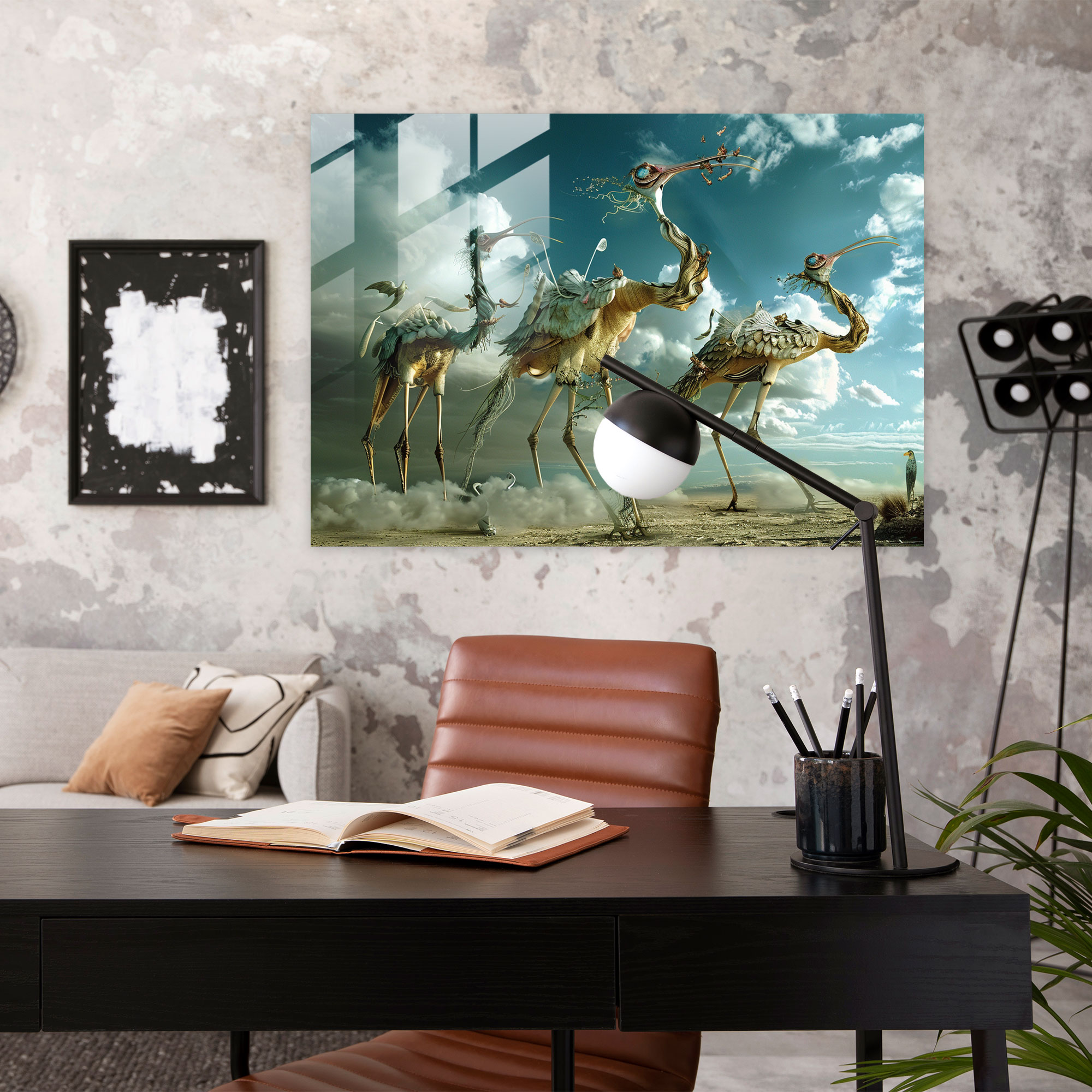 Salvador Dali Whimsical Creatures Modern Art - Salvador Dali, Wall Decoration, Glass Print, Salvador Dali