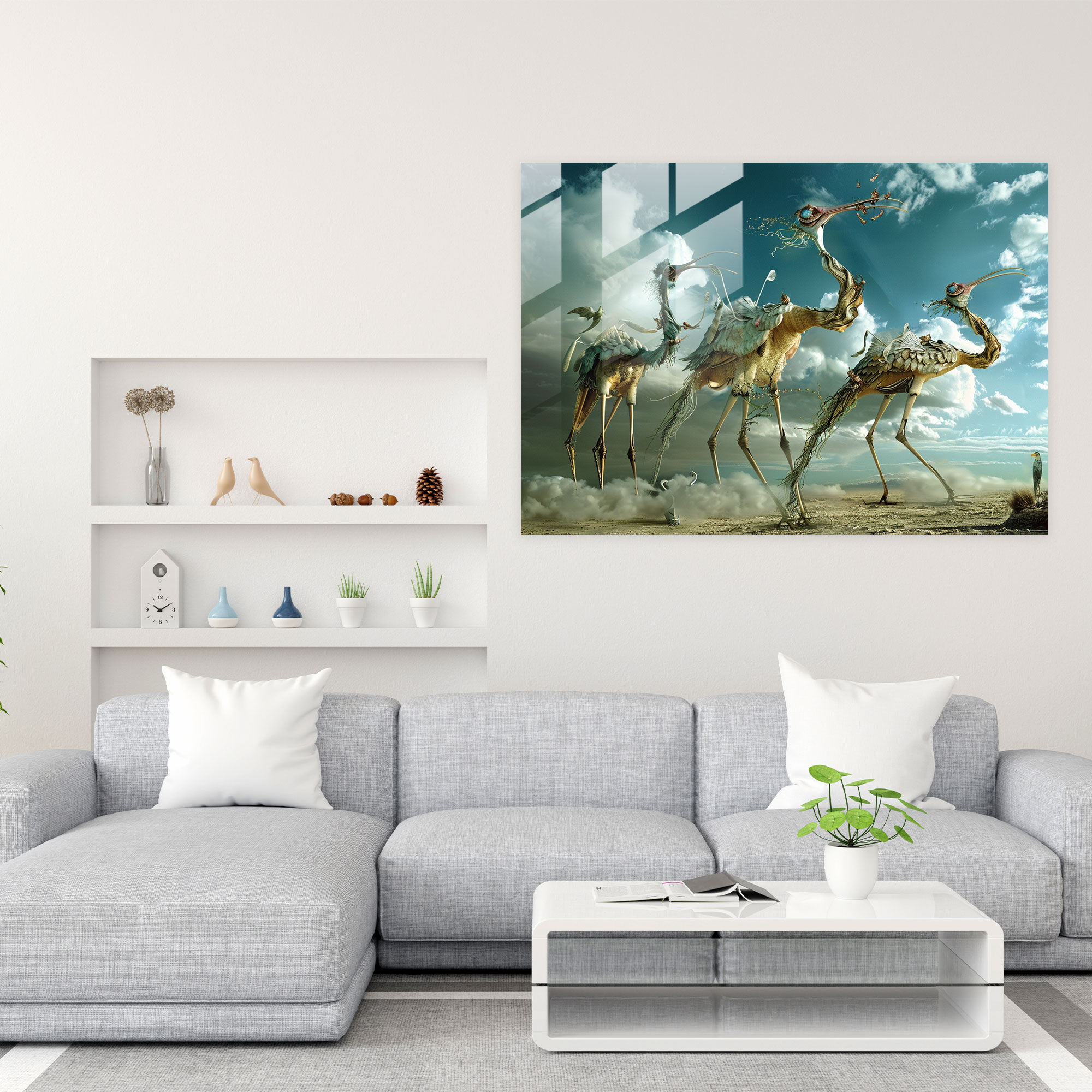 Salvador Dali Whimsical Creatures Modern Art - Salvador Dali, Wall Decoration, Glass Print, Salvador Dali