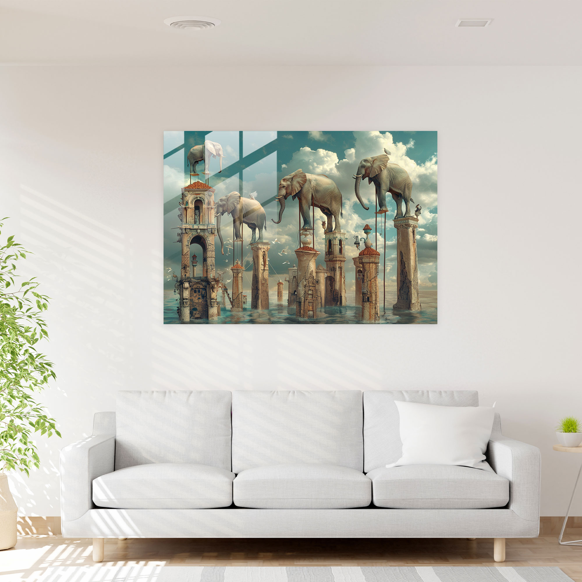 Salvador Dali Elephants On Stilts Glass Wall Art - Salvador Dali, Salvador Dali, Glass Art, Home Decoration