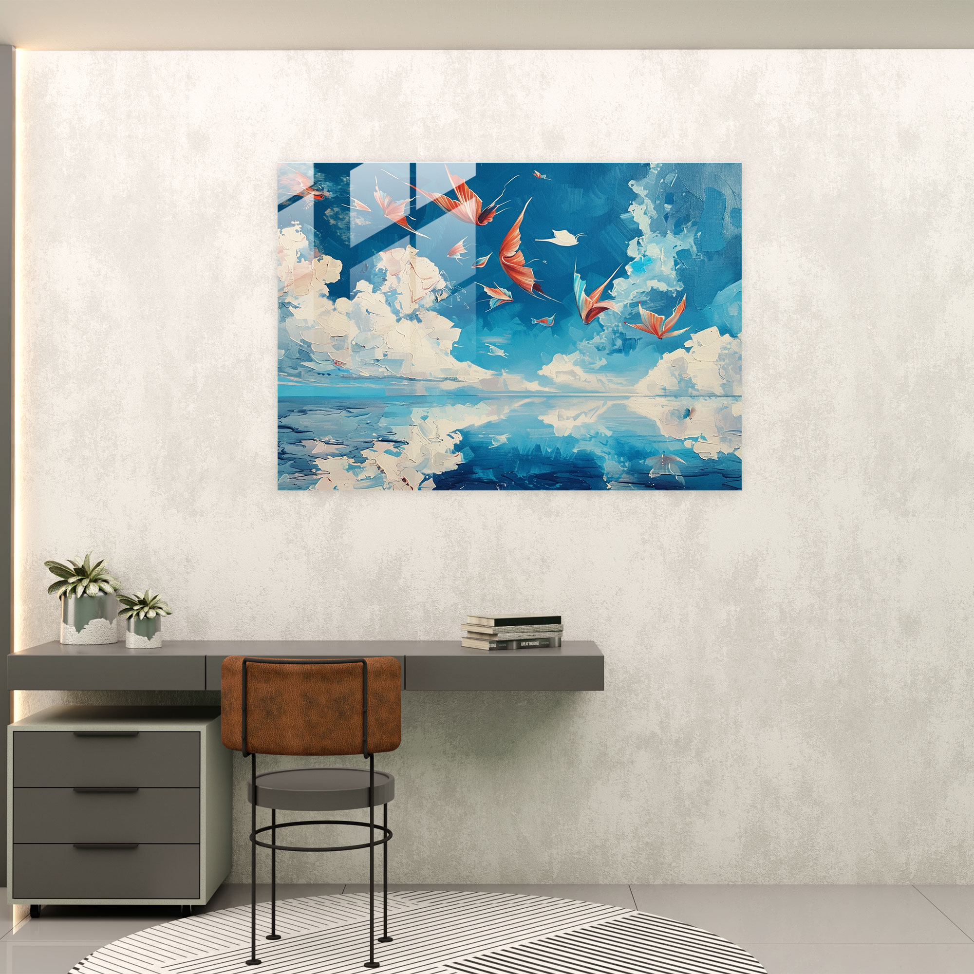Salvador Dali Flying Fish Glass Print - Salvador Dali, Salvador Dali, Wall Decoration, Home Decoration