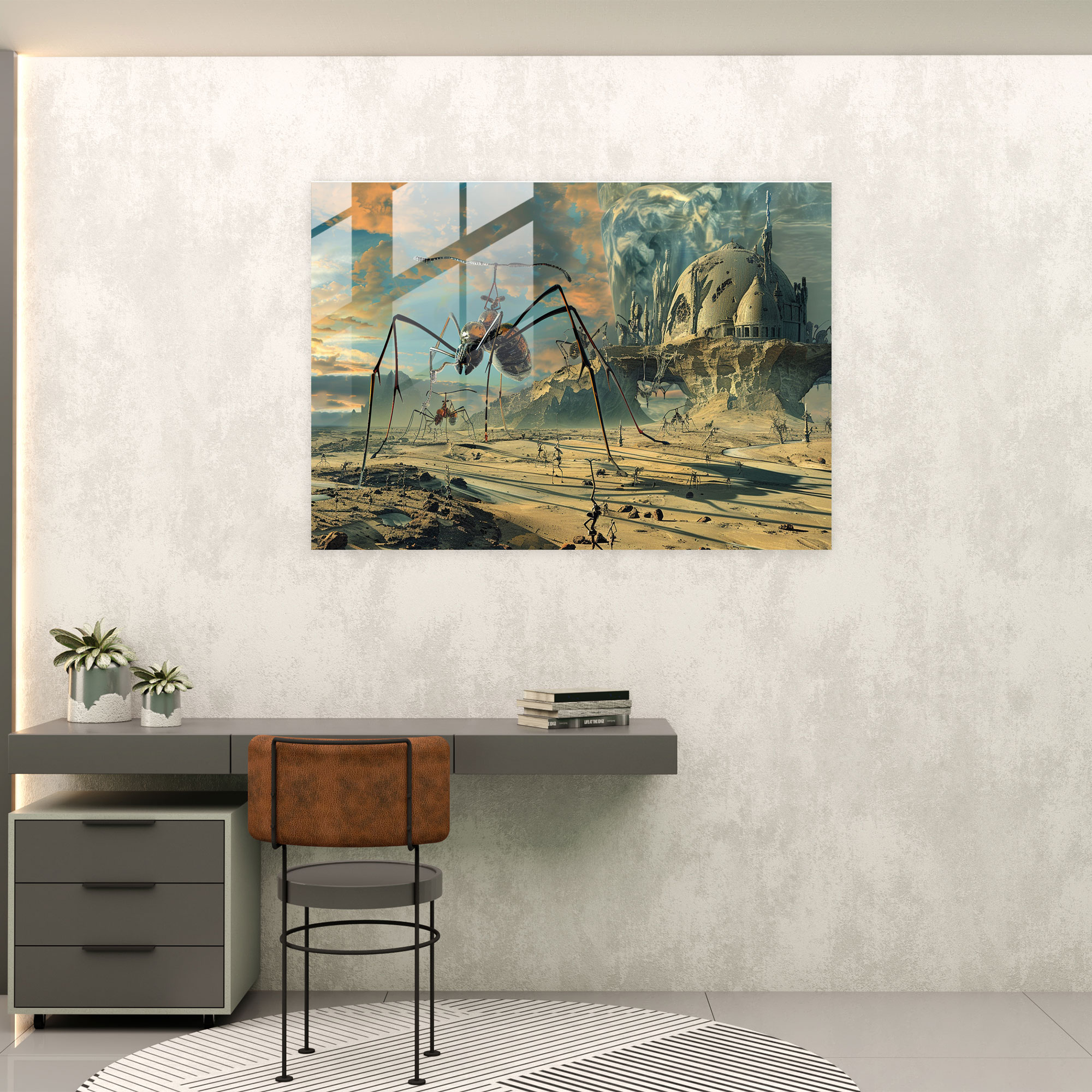 Salvador Dali Giant Ants Glass Wall Art - Salvador Dali, Glass Art, Home Decoration, Wall Decoration