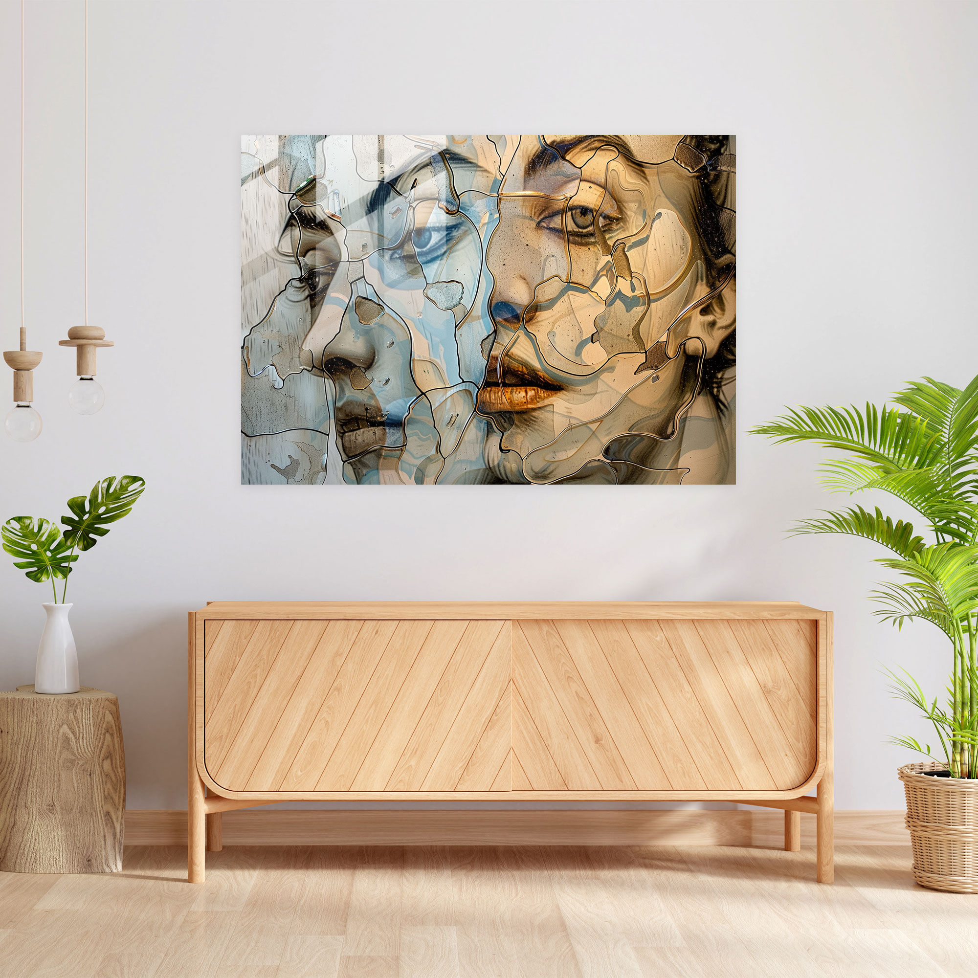 Salvador Dali Distorted Portrait Glass Wall Art - Salvador Dali, Salvador Dali, Modern Art, Glass Wall Art