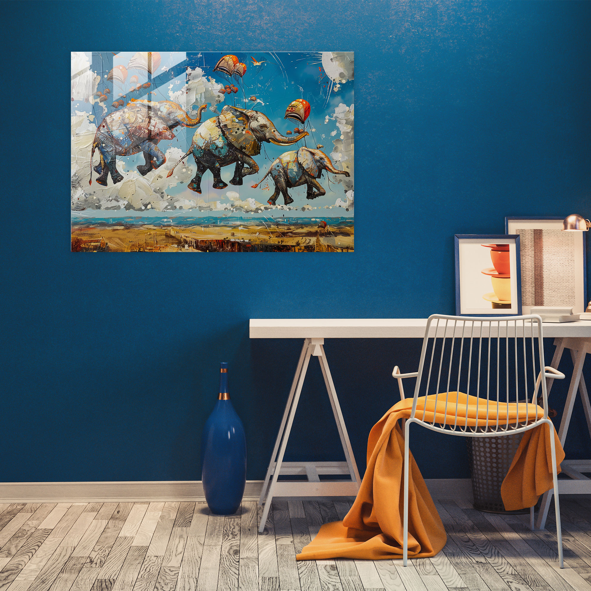 Salvador Dali Flying Elephants Glass Print - Salvador Dali, Salvador Dali, Glass Wall Art, Glass Print
