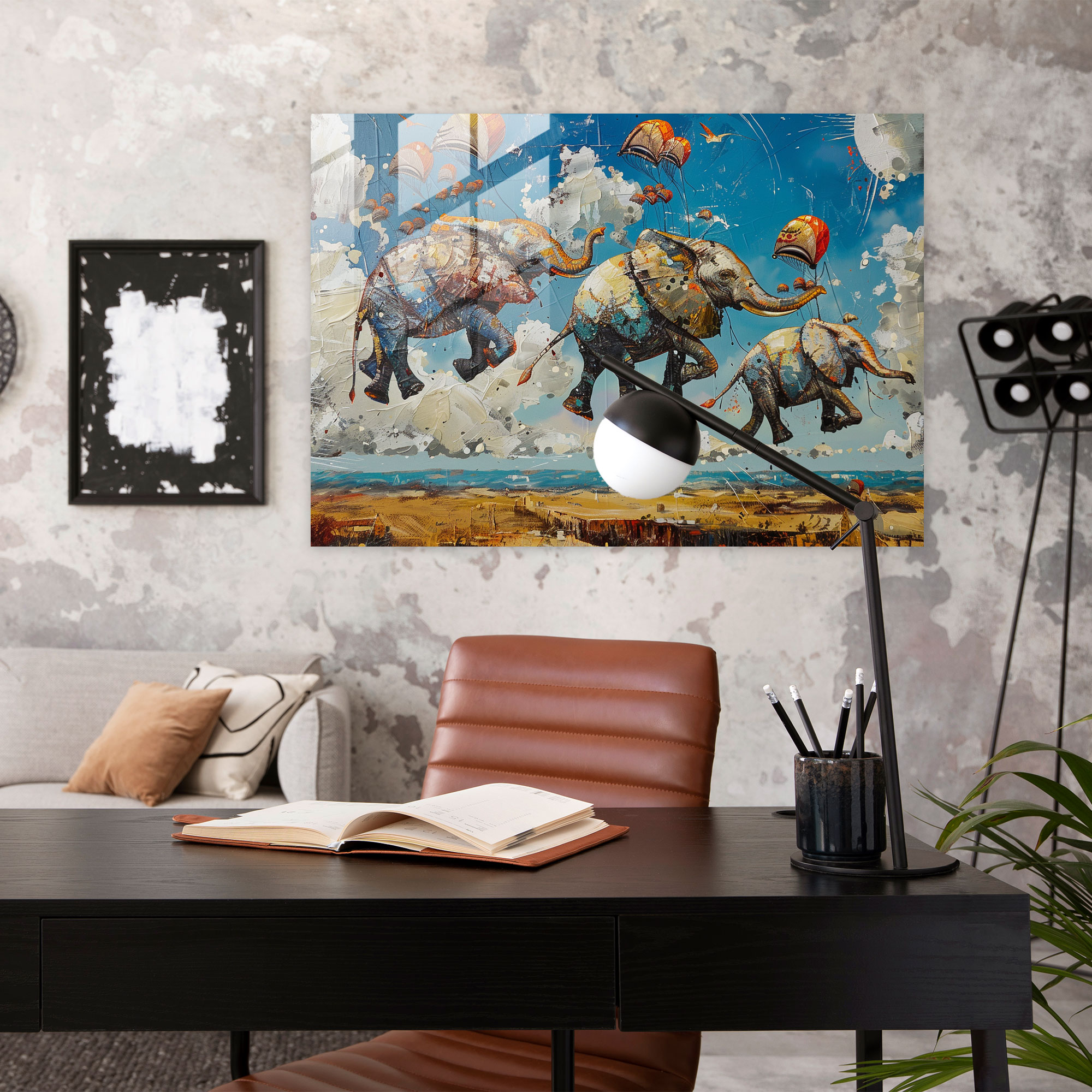 Salvador Dali Flying Elephants Glass Print - Salvador Dali, Salvador Dali, Glass Wall Art, Glass Print