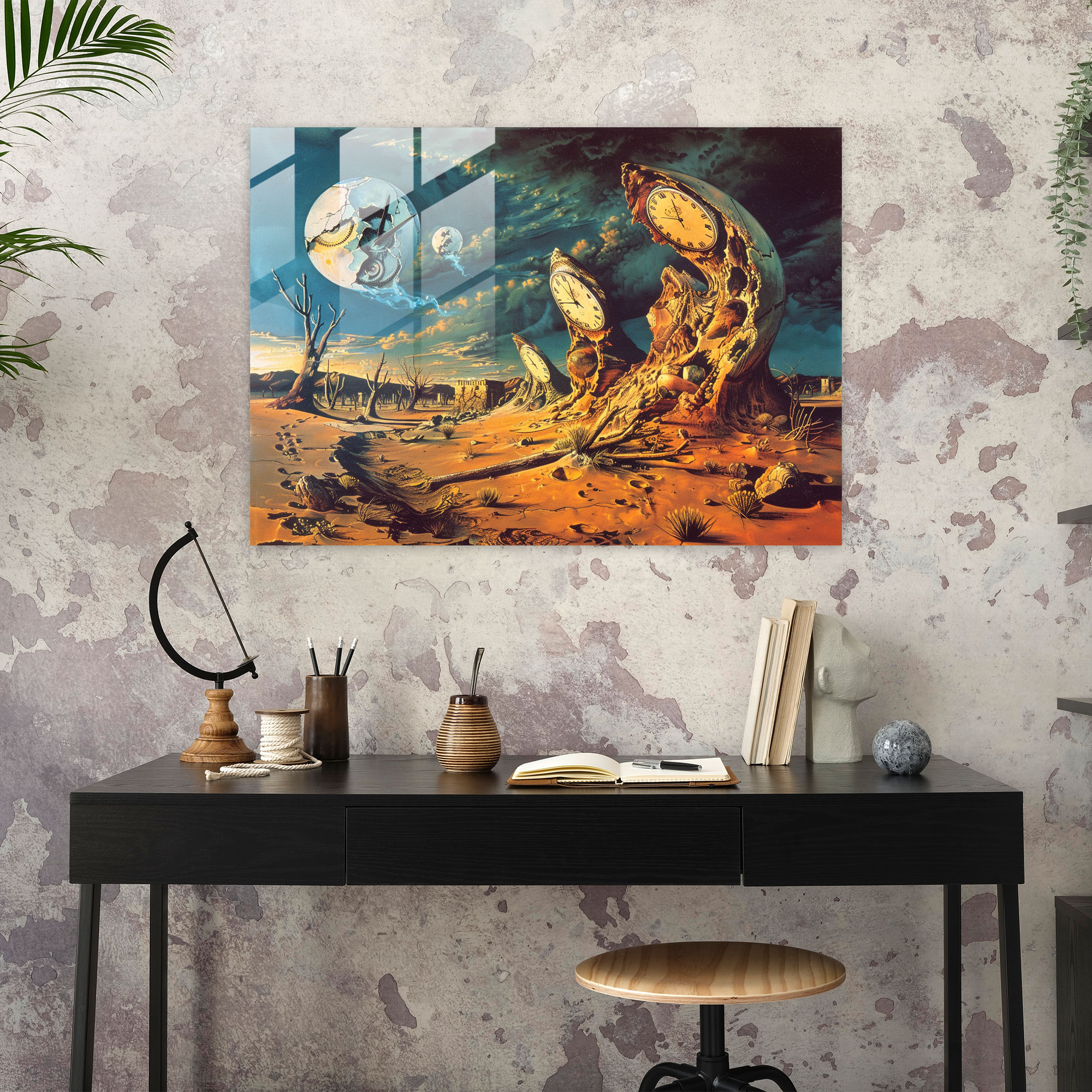 Salvador Dali Melted Clocks Glass Wall Art - Salvador Dali, Glass Wall Art, Salvador Dali, Glass Print