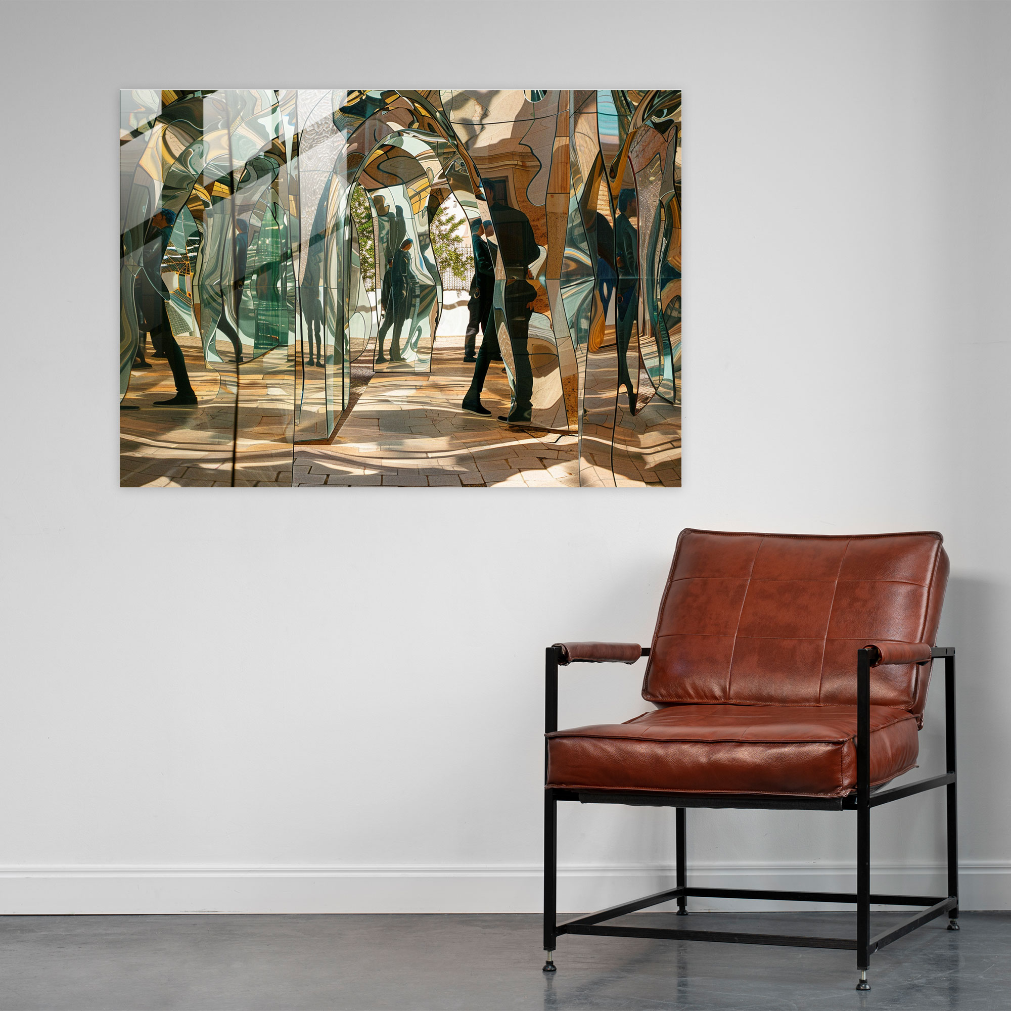 Mirror Maze Surrealism Glass Wall Art - Salvador Dali, Modern Art, Salvador Dali, Home Decoration