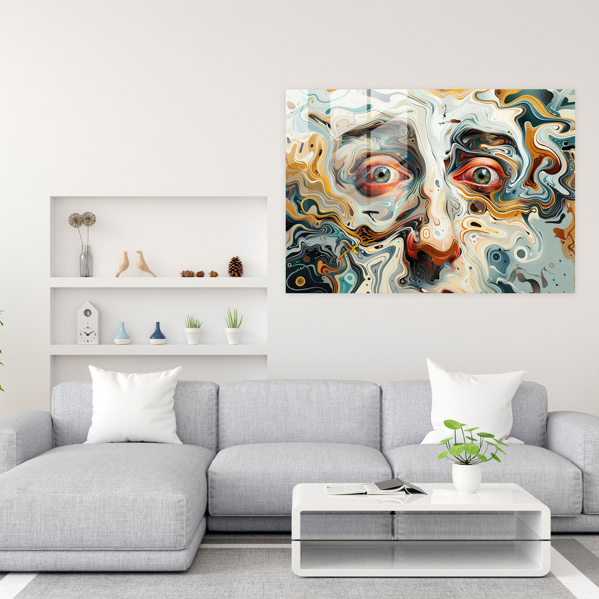 Distorted Faces Glass Art - Salvador Dali, Home Decoration, Salvador Dali, Modern Art