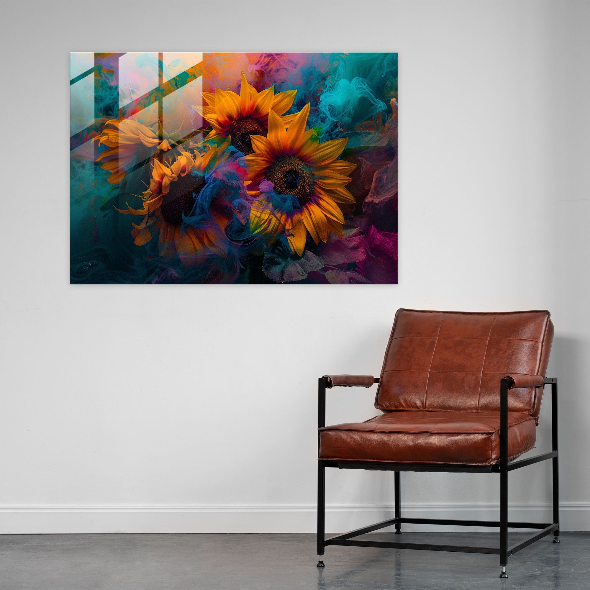 Surreal Sunflowers Glass Decoration - Salvador Dali, Wall Decoration, Modern Art, Home Decoration