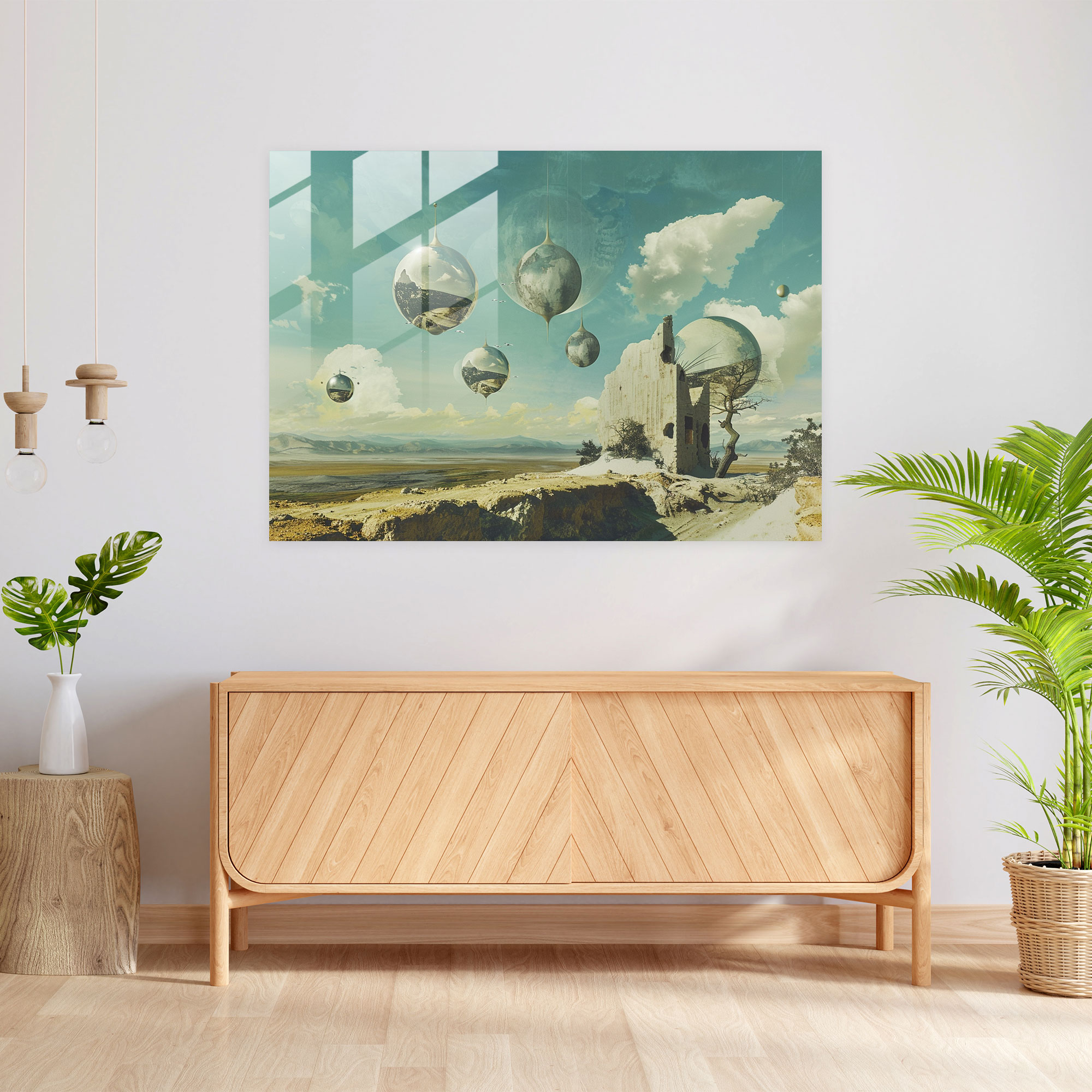 Rüya Gibi Manzara Cam Tablo - Salvador Dali Modern Sanat Salvador Dali Cam Duvar Sanatı