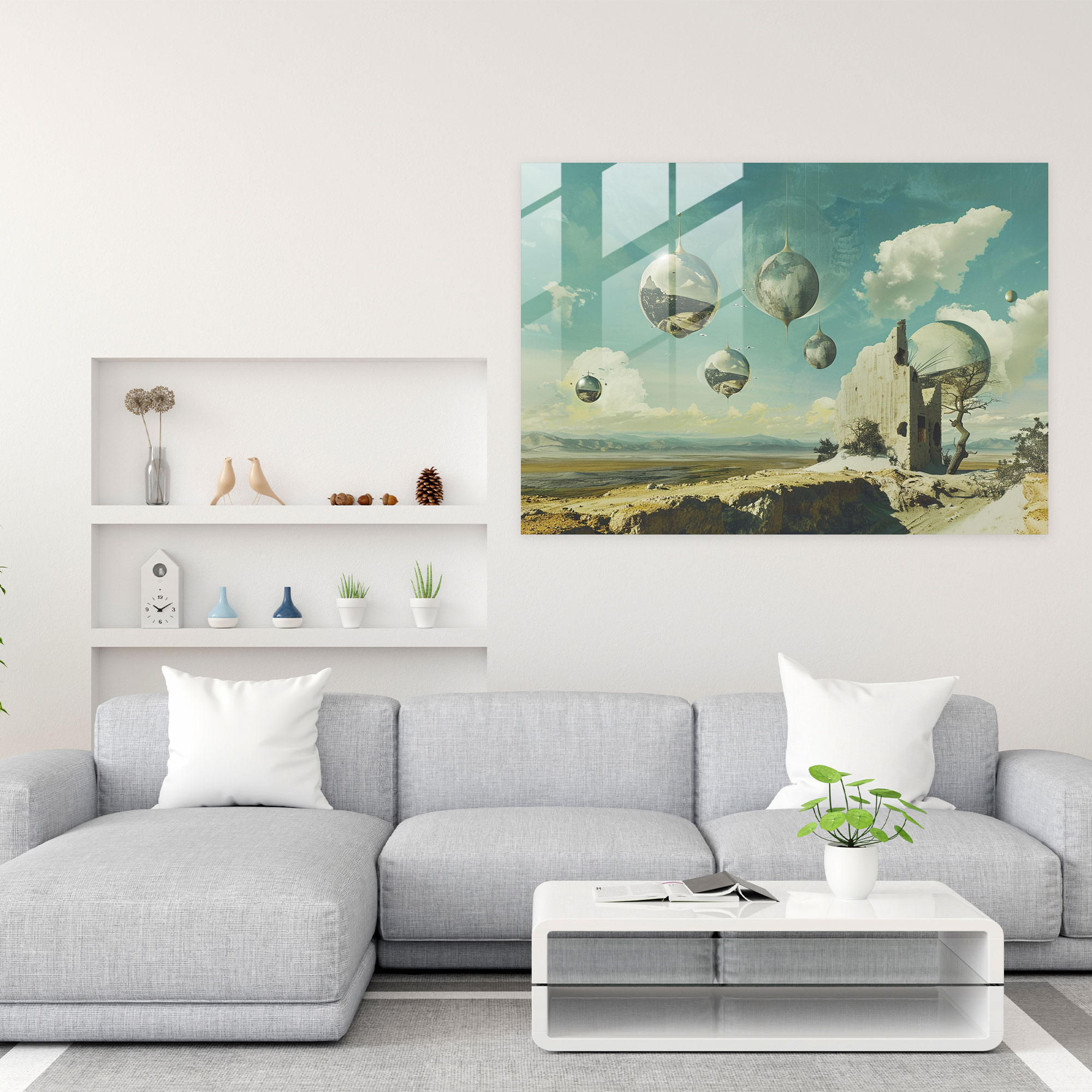 Rüya Gibi Manzara Cam Tablo - Salvador Dali Modern Sanat Salvador Dali Cam Duvar Sanatı