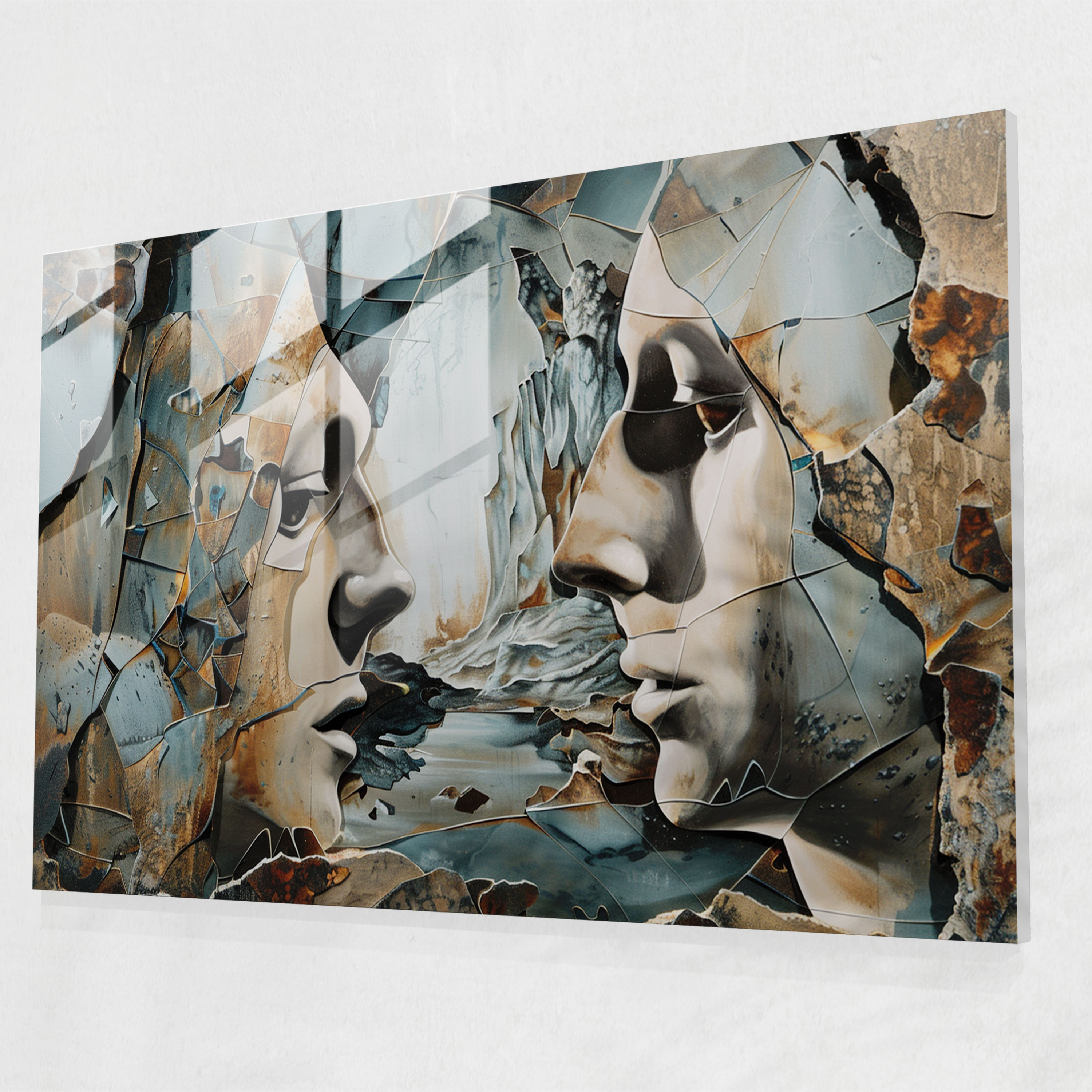 Sürreal Figürler Cam Tablo Süsleme - Salvador Dali Ev Dekorasyonu Modern Sanat