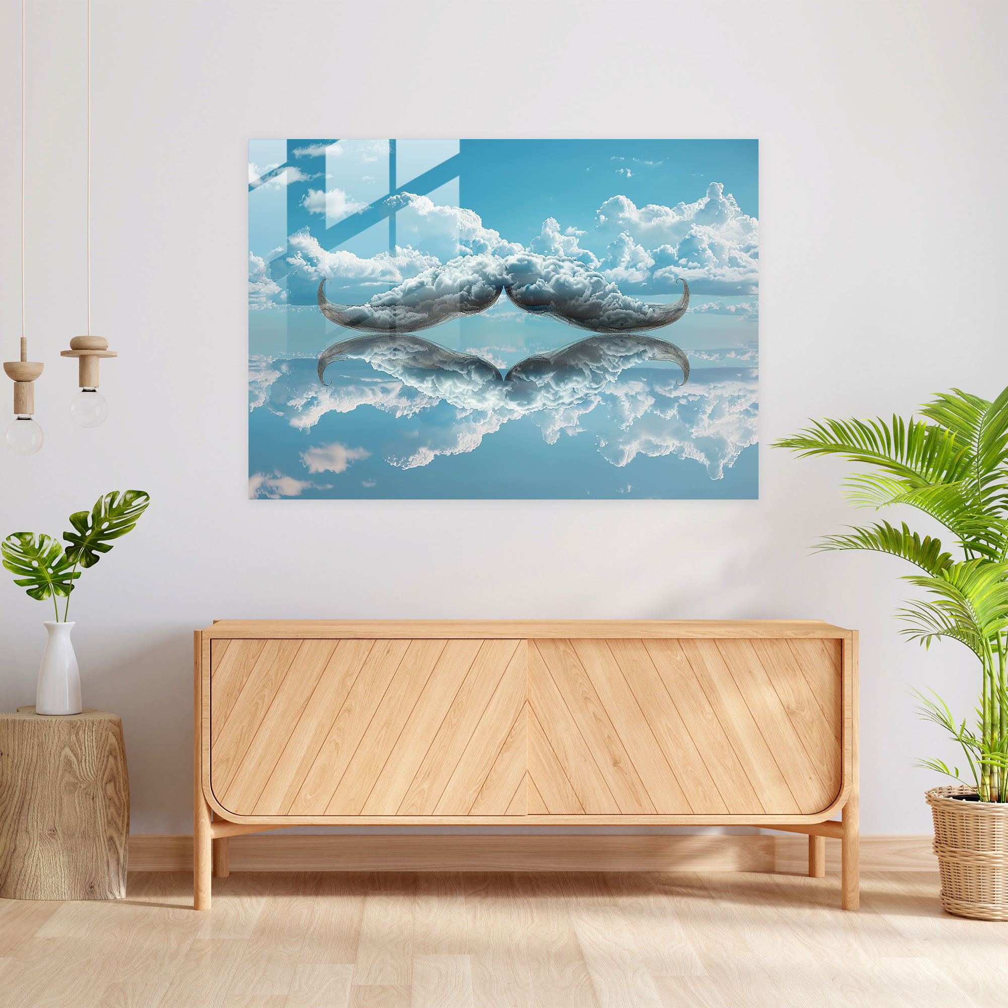 Salvador Dali Cloud Mustache Glass Print - Salvador Dali, Glass Wall Art, Home Decoration, Modern Art