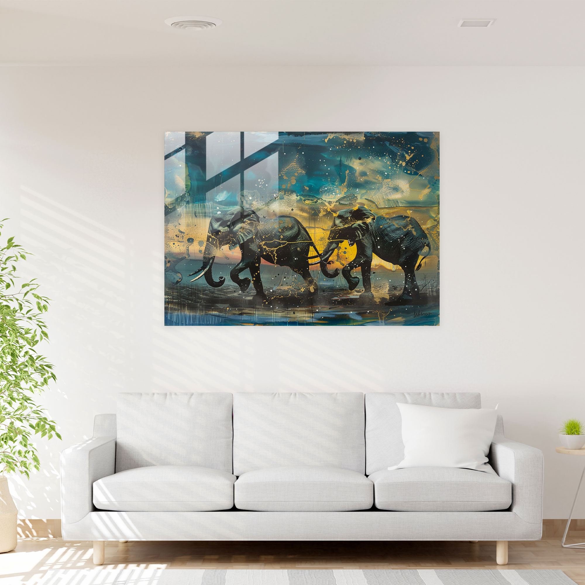Salvador Dali Dancing Elephants Glass Print - Salvador Dali, Surrealism, Wall Decoration, Salvador Dali