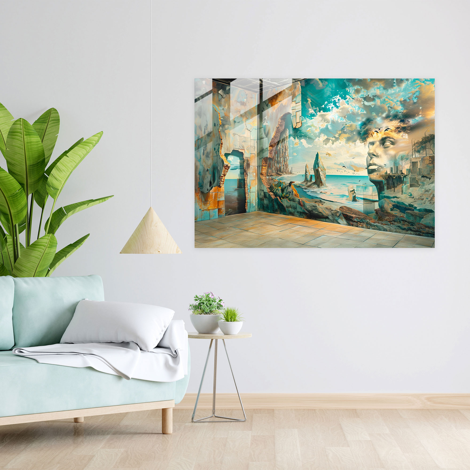 Sürreal Salvador Dali Manzaraları Duvar Dekorasyonu - Salvador Dali Modern Sanat Cam Sanat Duvar Dekorasyonu
