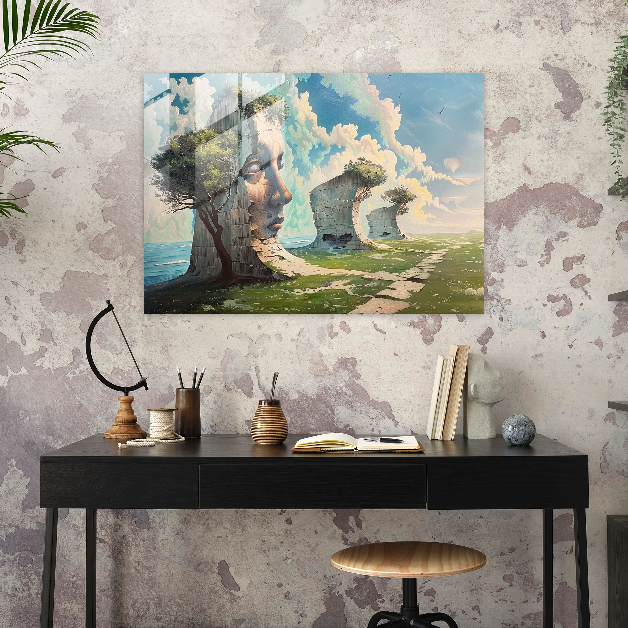 Salvador Dali Dreamy Landscape Glass Wall Art - Salvador Dali, Salvador Dali, Modern Art, Home Decoration