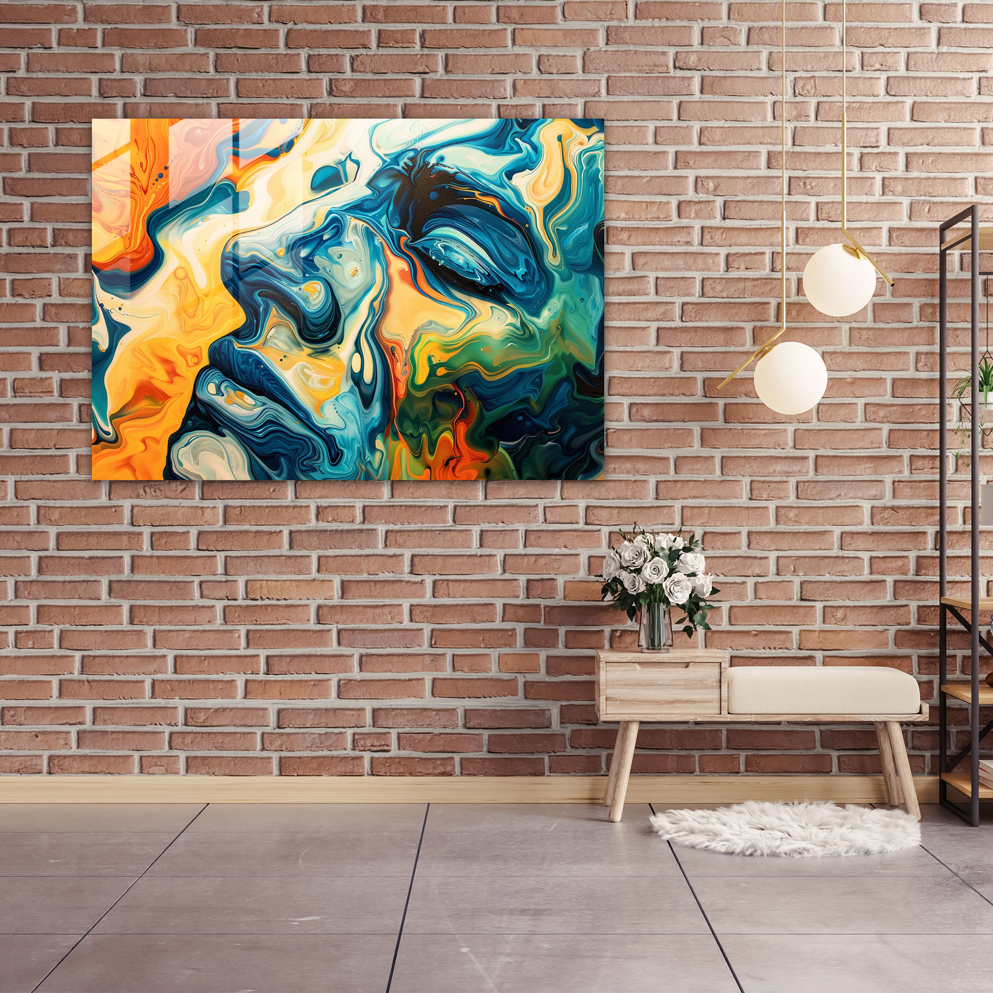 Salvador Dali Melting Face Glass Print - Salvador Dali, Salvador Dali, Wall Decoration, Glass Print