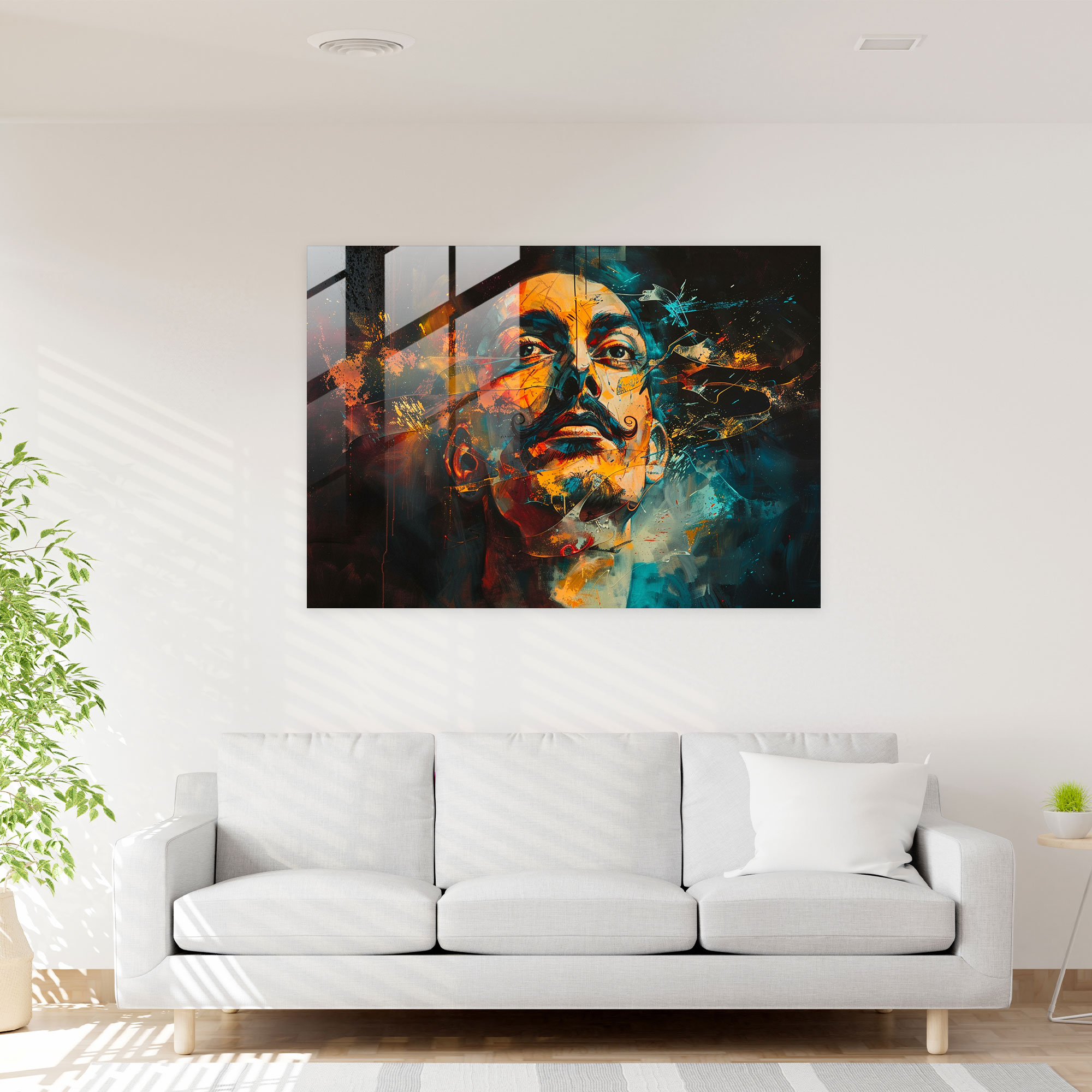 Salvador Dali Enigmatic Portrait Glass Wall Art - Salvador Dali, Glass Art, Glass Wall Art, Home Decoration