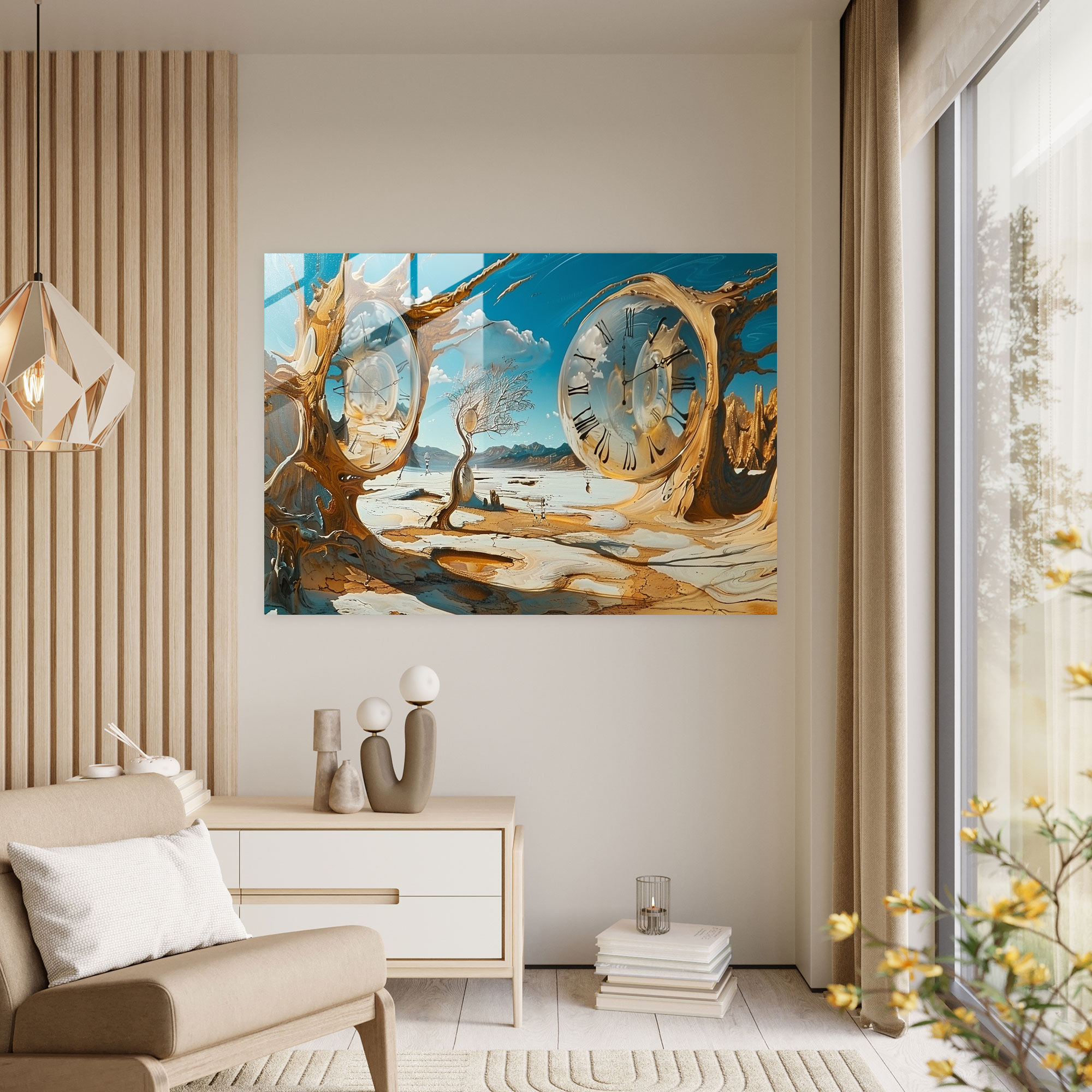 Salvador Dali Glass Print - Surreal Dream Landscape - Salvador Dali, Glass Wall Art, Wall Decoration, Home Decoration