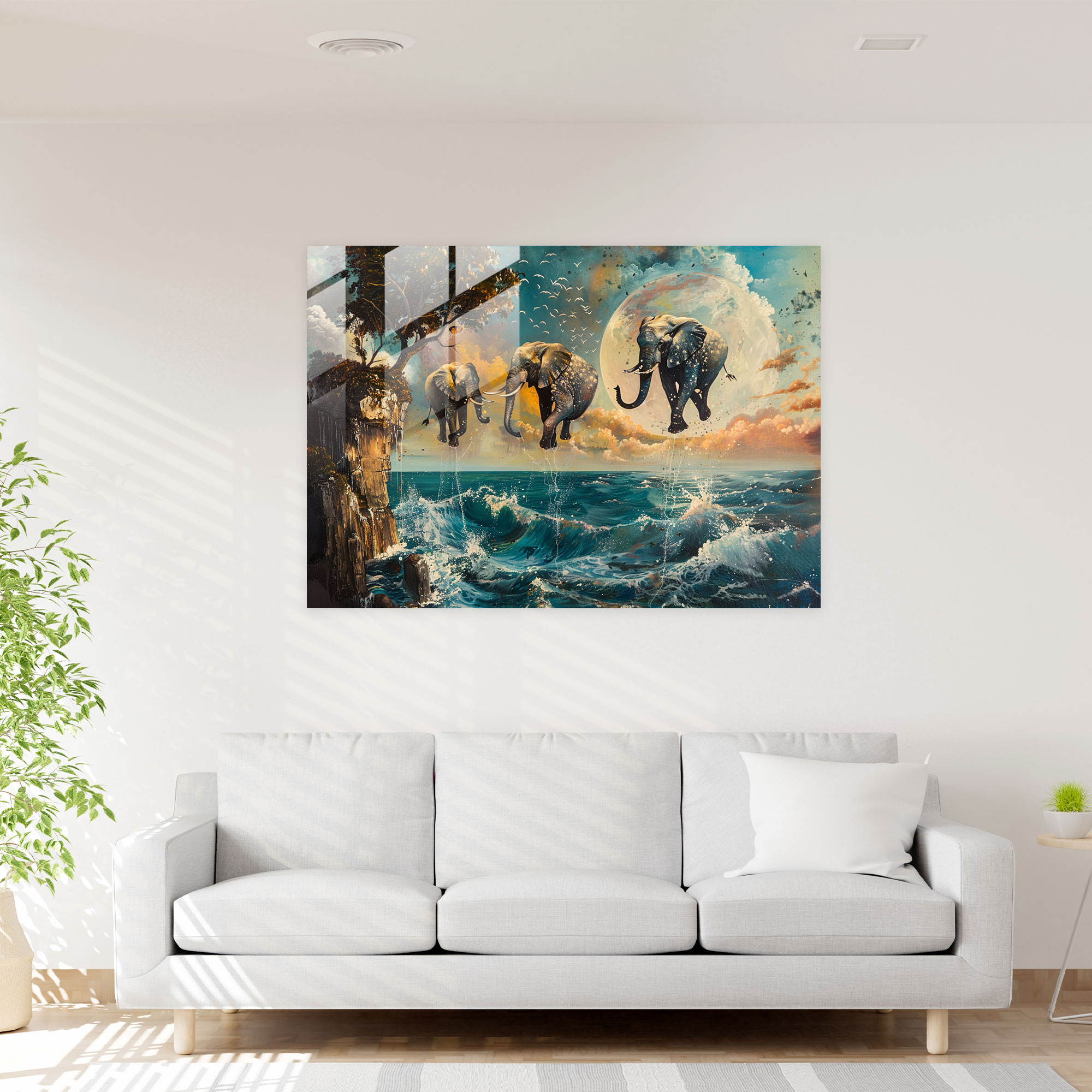 Salvador Dali Glass Art - Whimsical Seascape - Salvador Dali, Salvador Dali, Home Decoration, Wall Decoration
