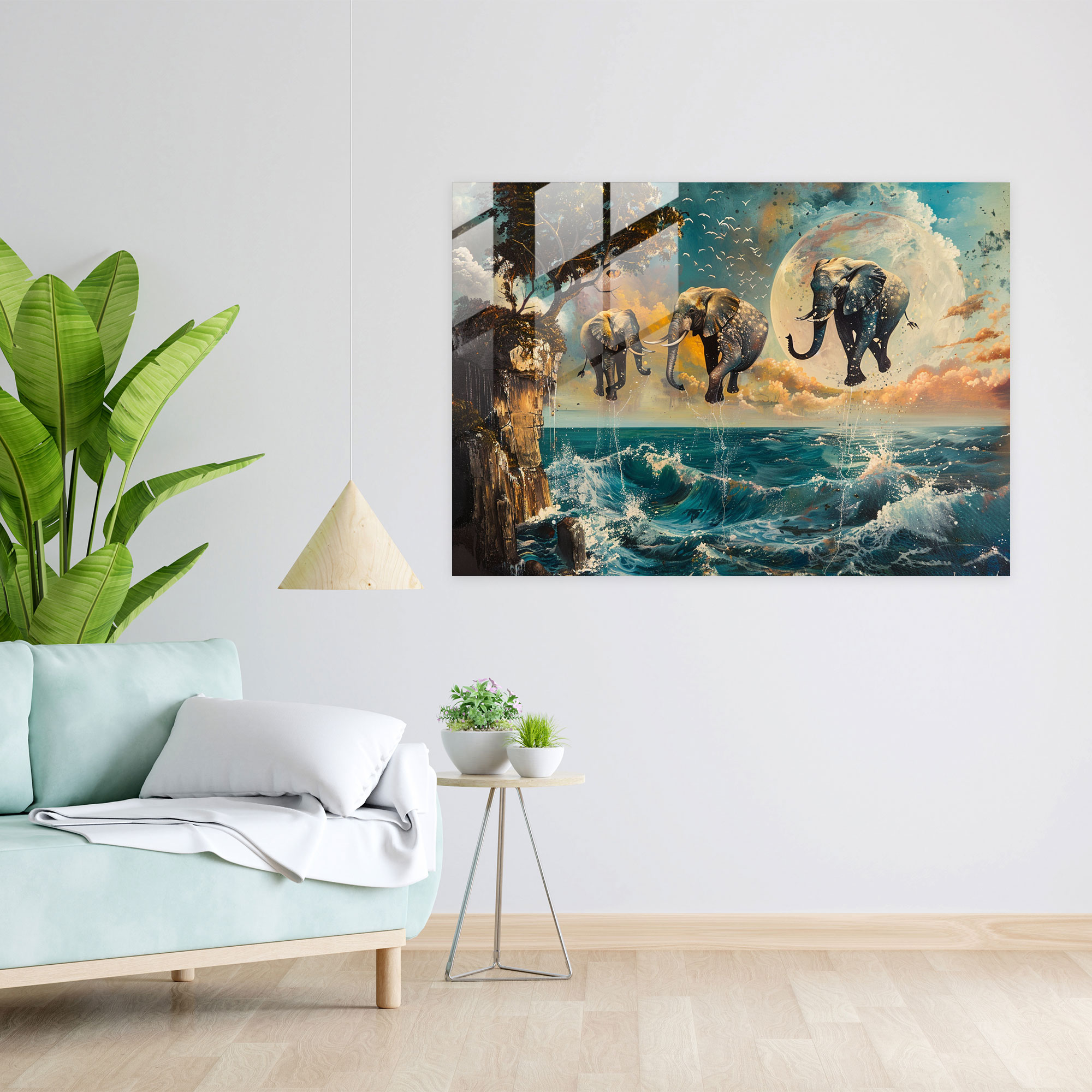 Salvador Dali Glass Art - Whimsical Seascape - Salvador Dali, Salvador Dali, Home Decoration, Wall Decoration