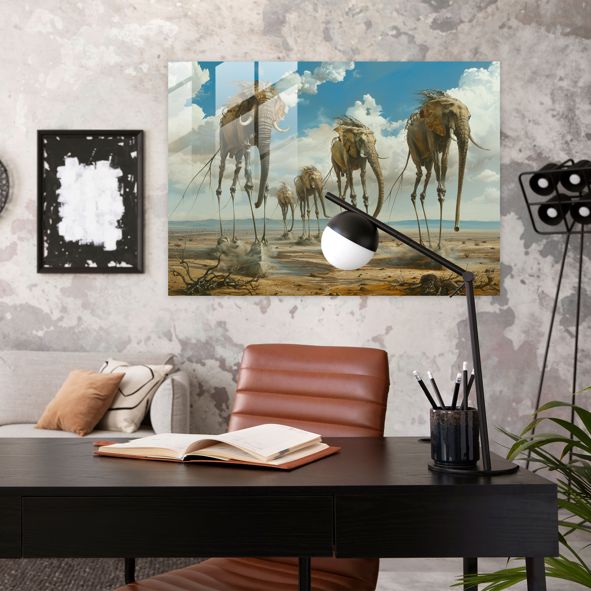 Salvador Dali Elephants Glass Wall Art - Salvador Dali, Home Decoration, Glass Wall Art, Wall Decoration