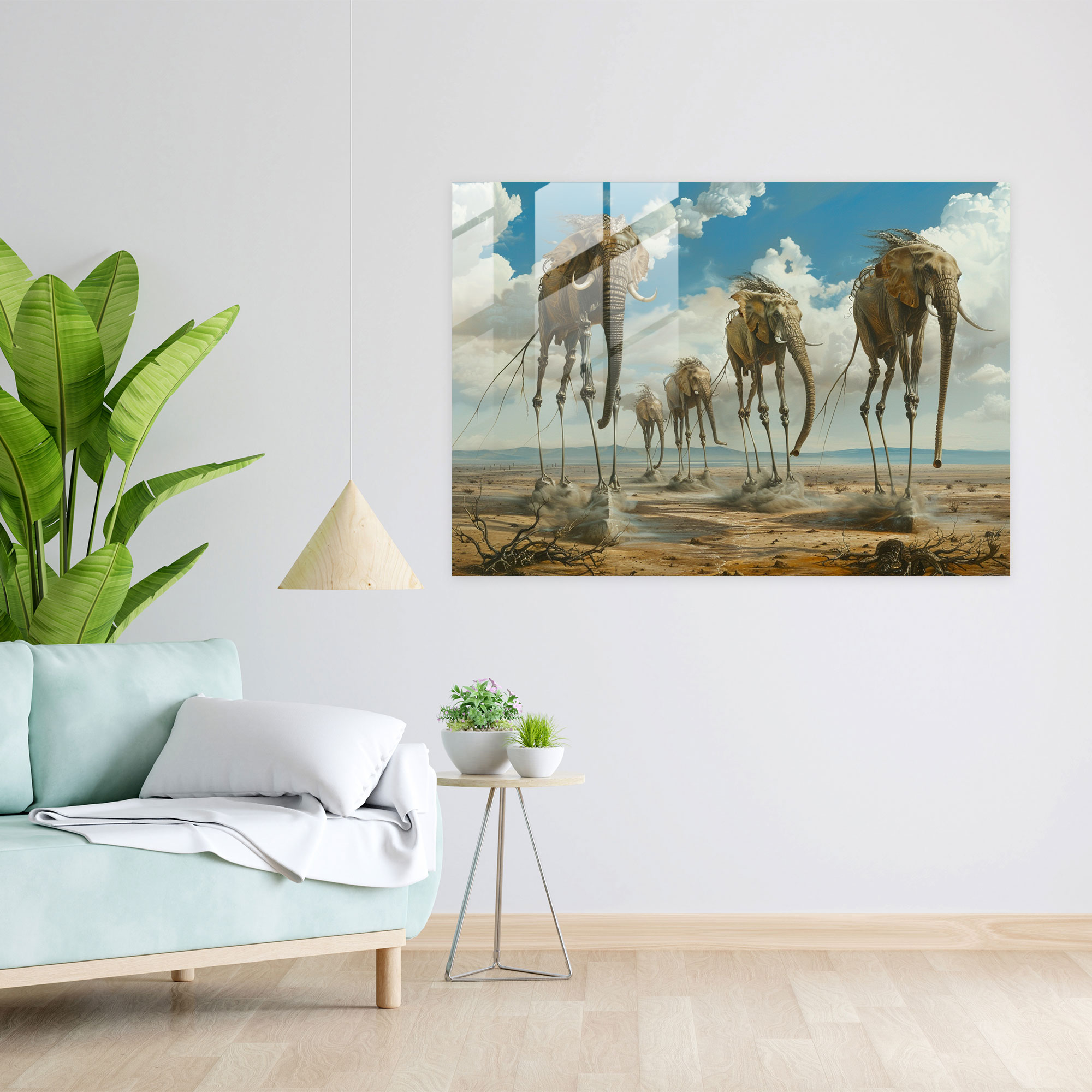 Salvador Dali Elephants Glass Wall Art - Salvador Dali, Home Decoration, Glass Wall Art, Wall Decoration
