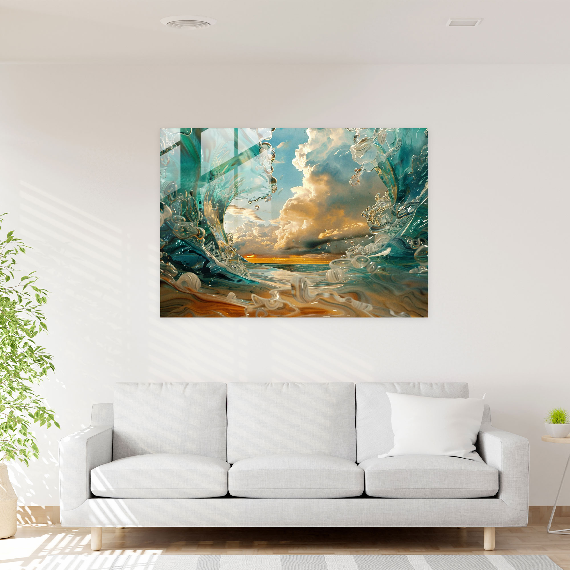 Salvador Dali Surreal Seascape Glass Art - Salvador Dali, Home Decoration, Glass Art, Salvador Dali