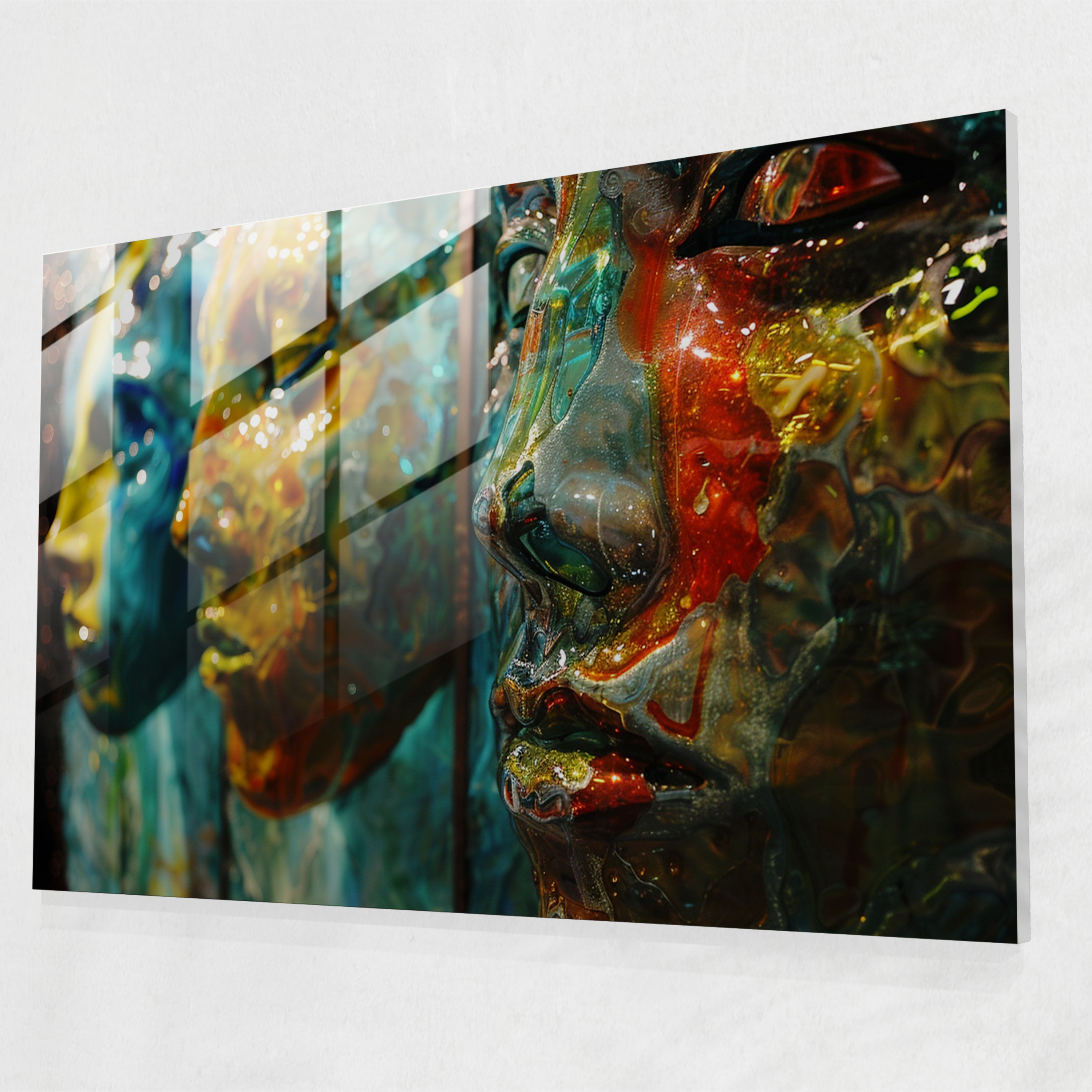 Salvador Dali Abstract Faces Glass Wall Art - Salvador Dali, Wall Decoration, Home Decoration, Glass Wall Art