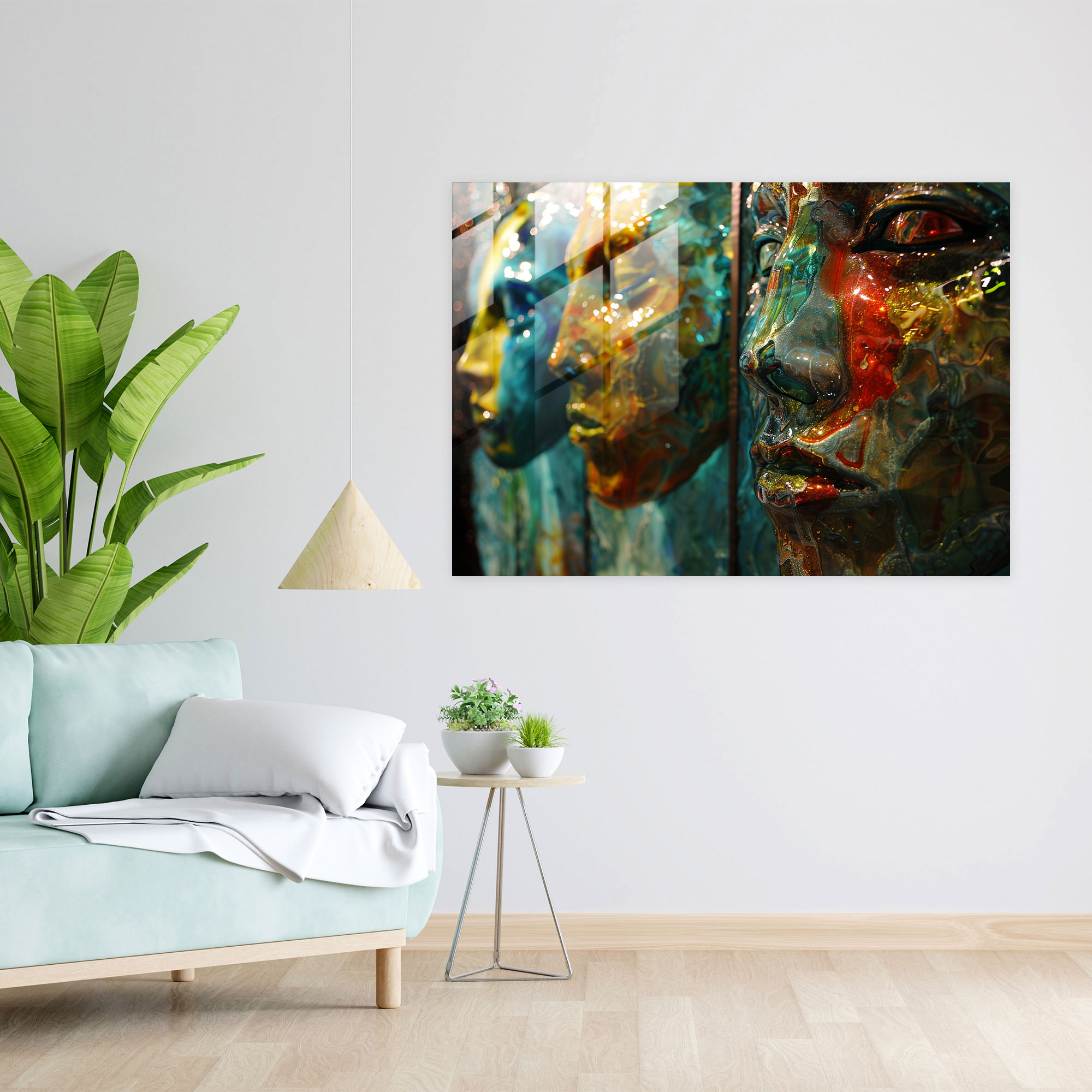 Salvador Dali Abstract Faces Glass Wall Art - Salvador Dali, Wall Decoration, Home Decoration, Glass Wall Art