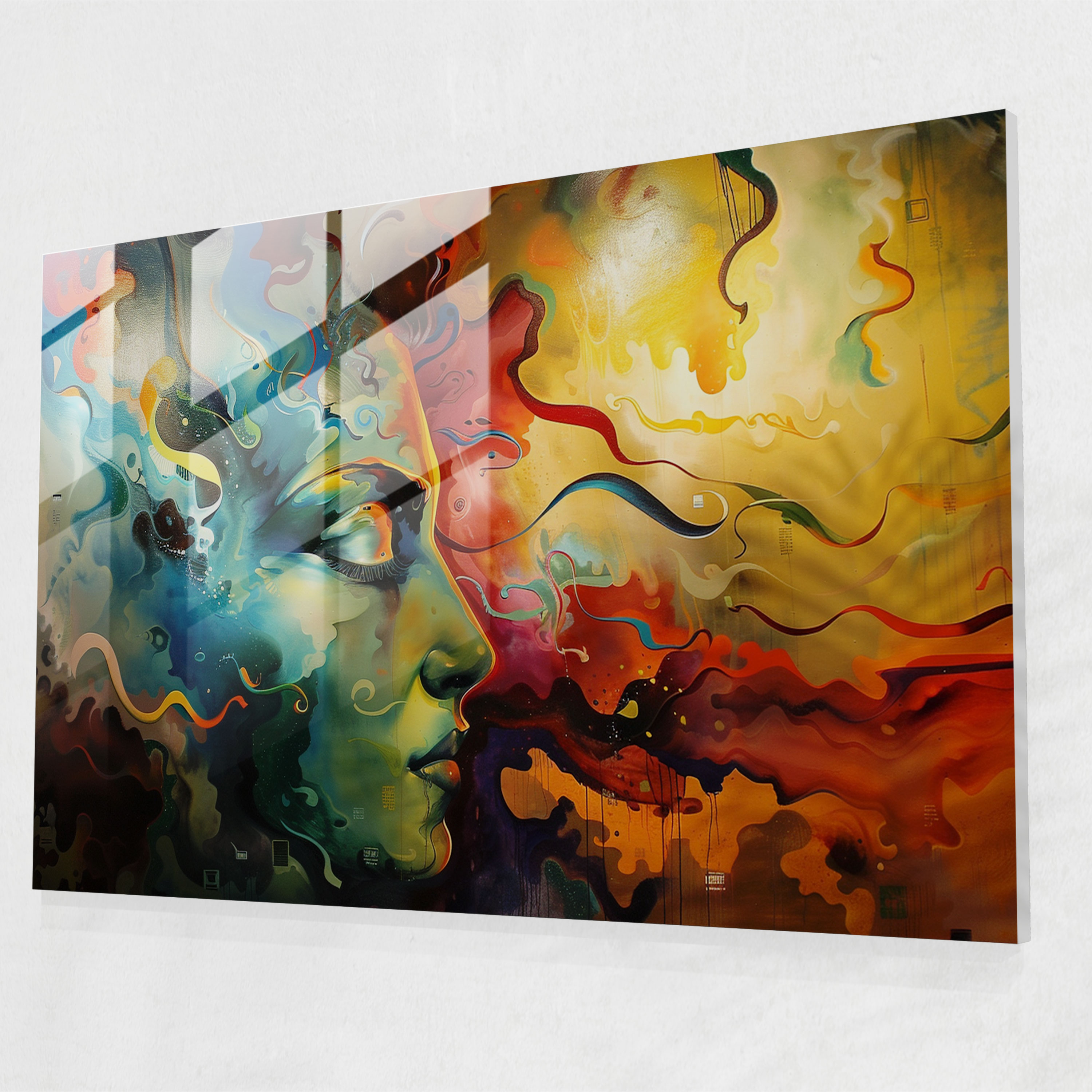 Abstract Interpretation Of Salvador Dali Glass Print - Salvador Dali, Glass Wall Art, Home Decoration, Glass Art