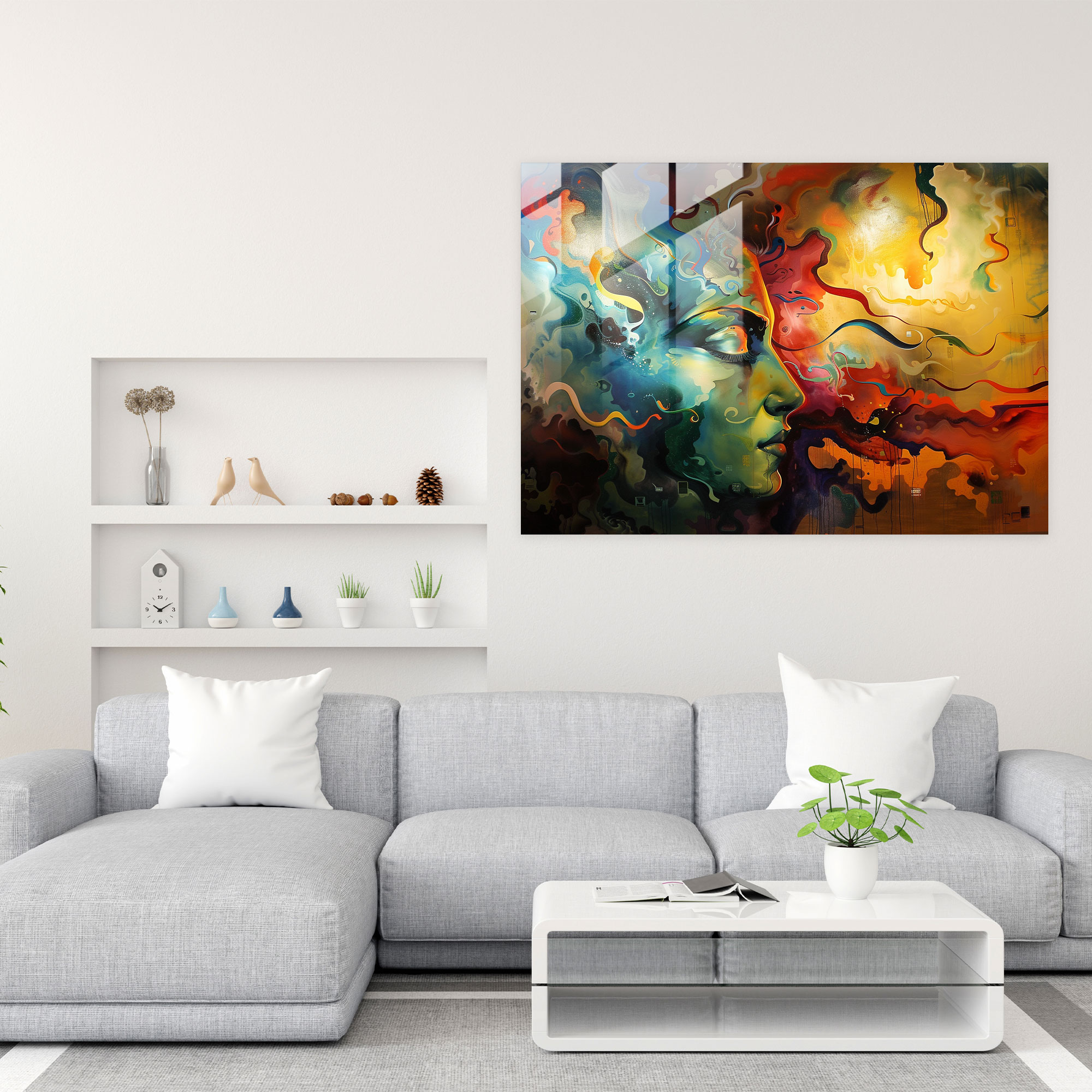 Abstract Interpretation Of Salvador Dali Glass Print - Salvador Dali, Glass Wall Art, Home Decoration, Glass Art