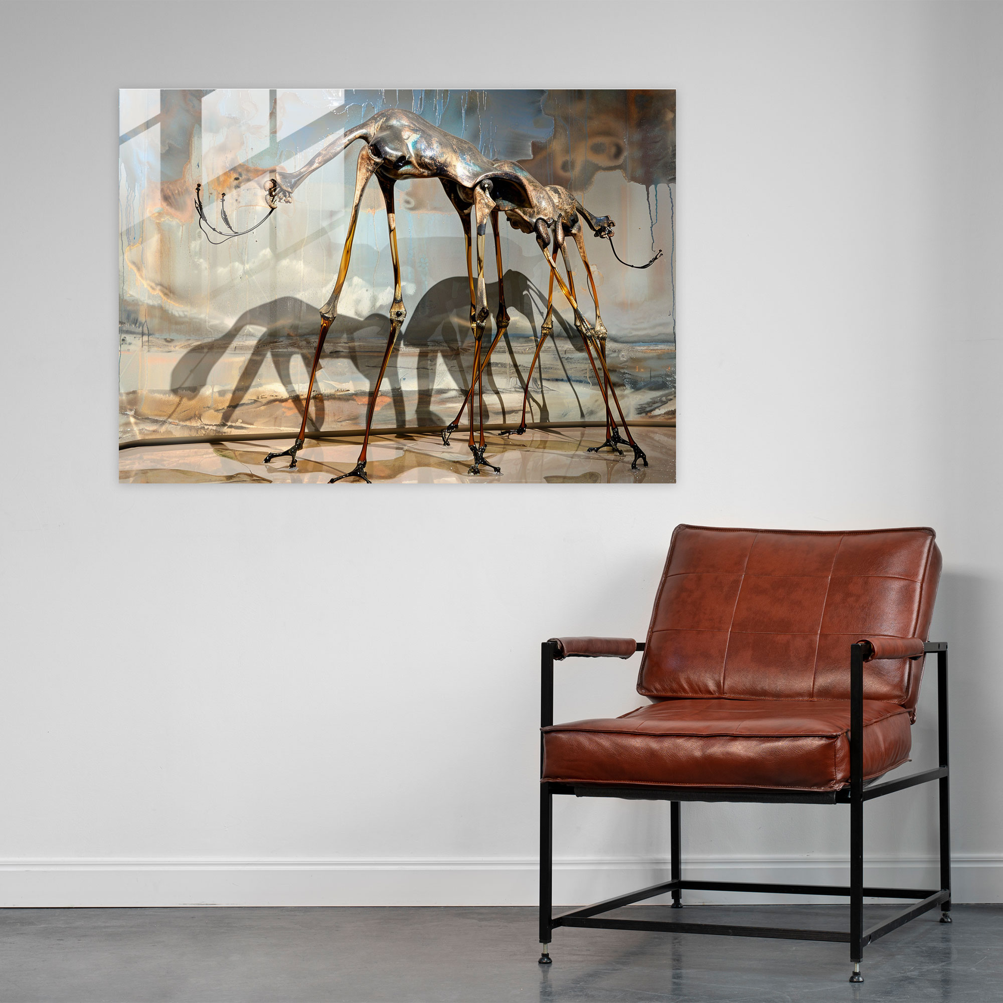 Salvador Dali Elephants With Long Legs Glass Wall Art - Salvador Dali, Surrealism, Glass Wall Art, Whimsical