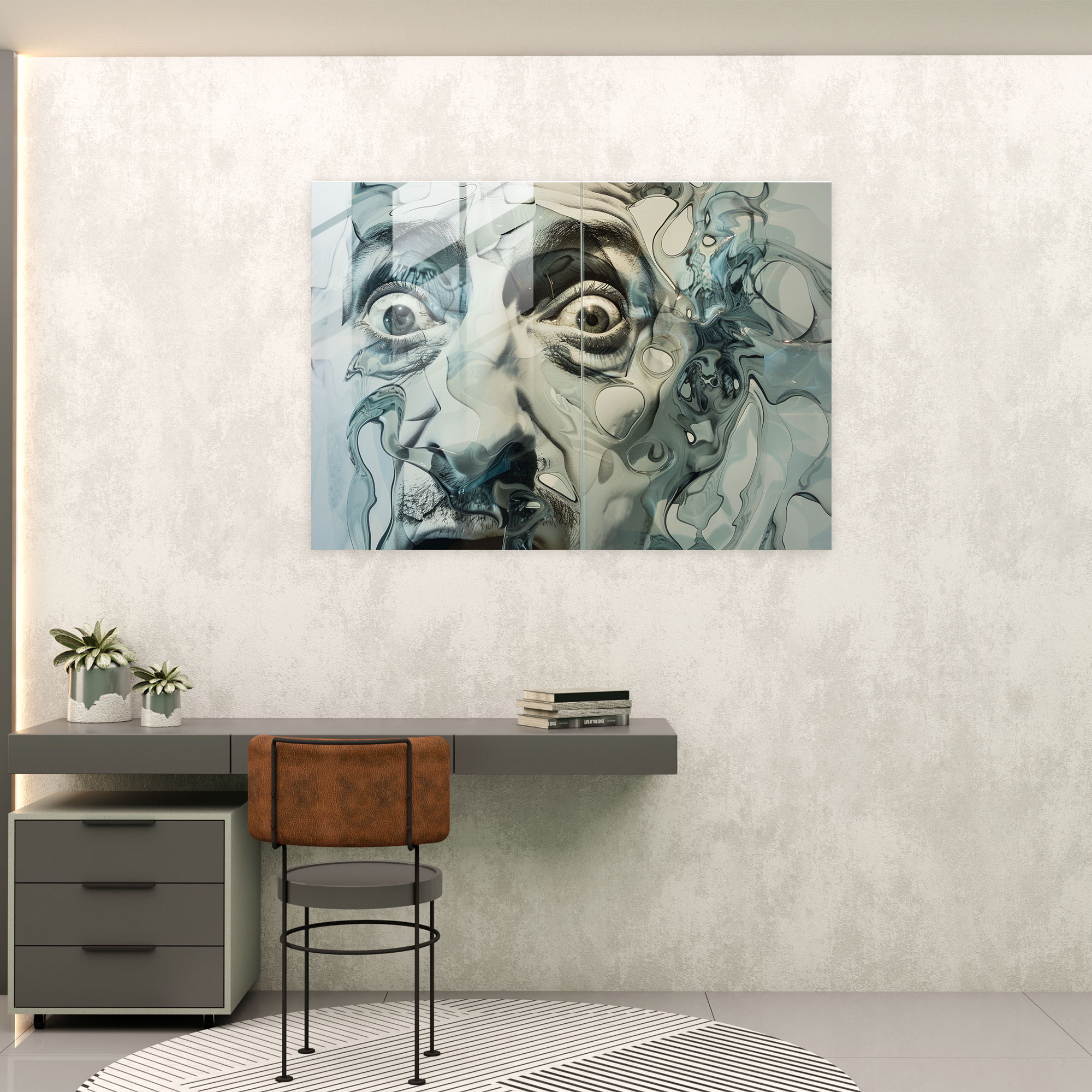 Salvador Dali Surreal Self-Portraits Glass Wall Art - Salvador Dali, Glass Wall Art, Self-Portraits, Home Decoration