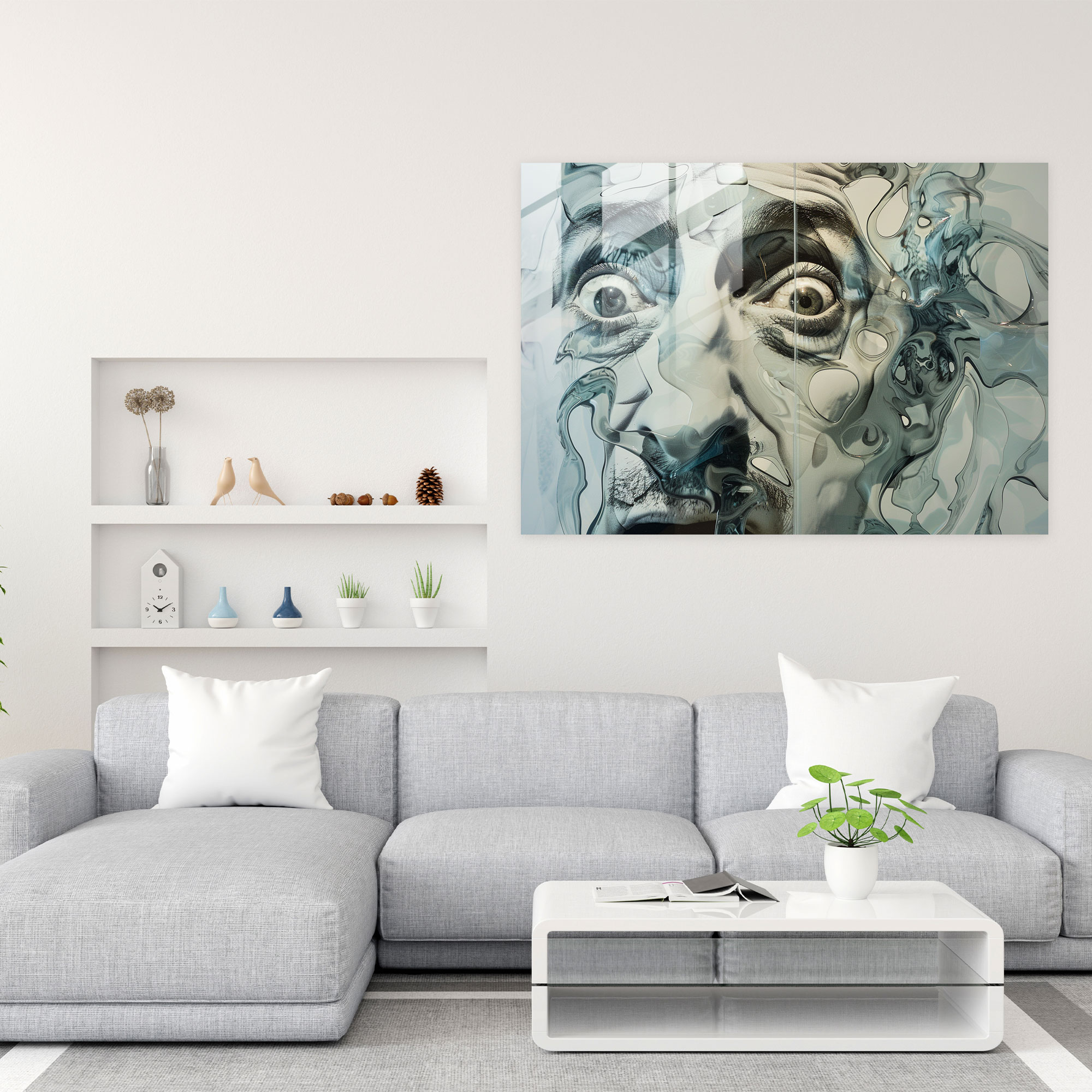 Salvador Dali Surreal Self-Portraits Glass Wall Art - Salvador Dali, Glass Wall Art, Self-Portraits, Home Decoration