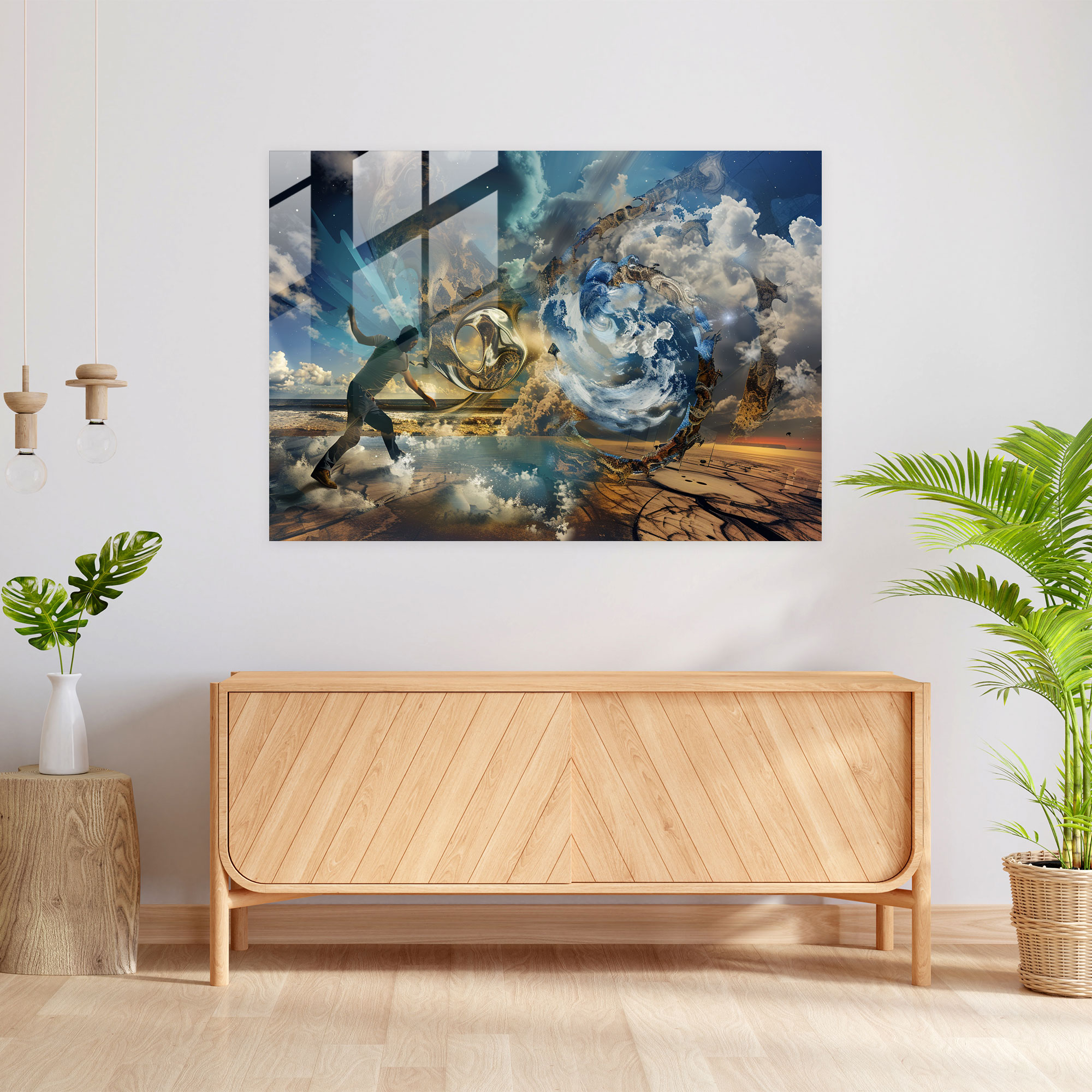 Cosmic Salvador Dali Glass Wall Art - Salvador Dali, Wall Decoration, Home Decoration, Salvador Dali
