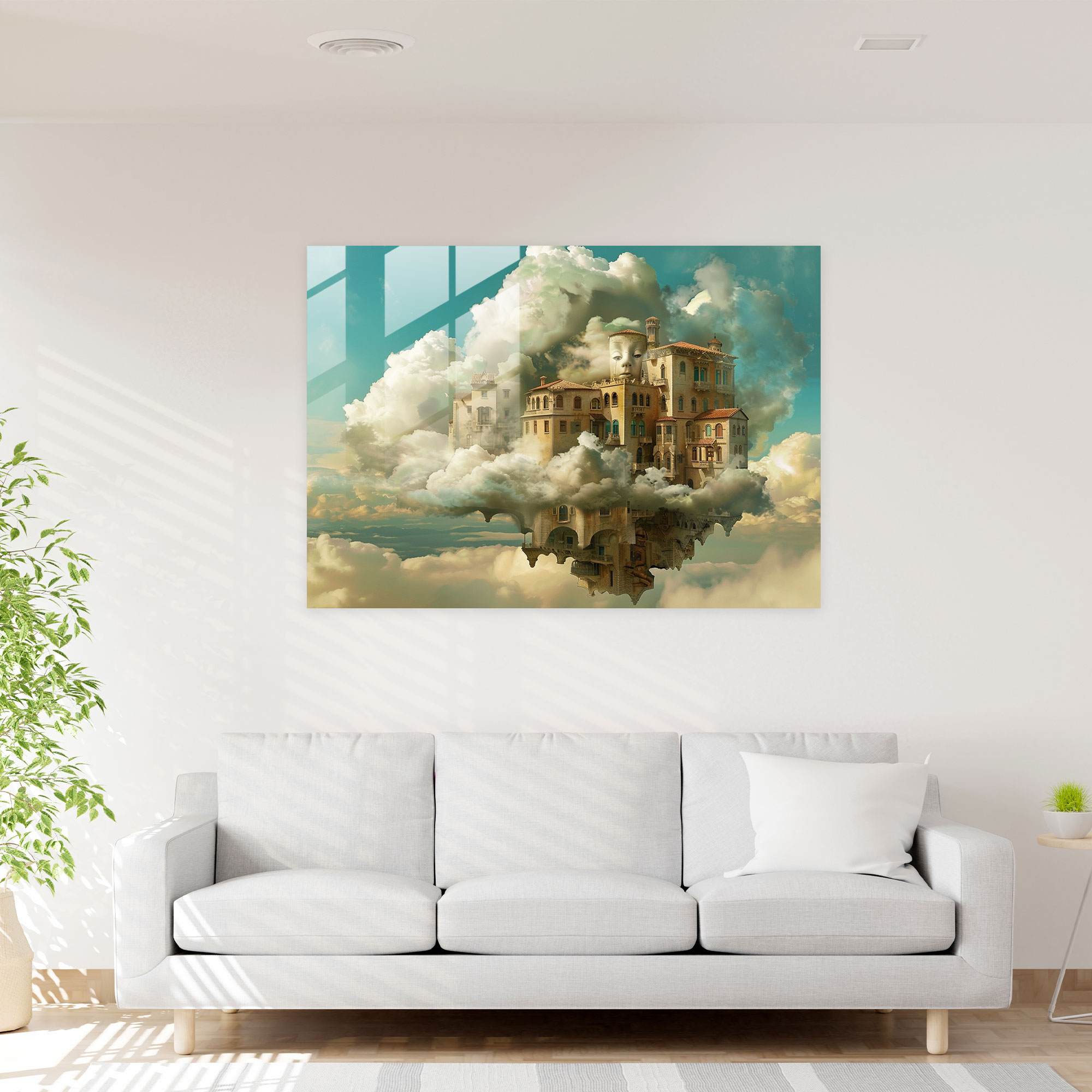 Surreal Architecture Salvador Dali Glass Print - Salvador Dali, Home Decoration, Salvador Dali, Wall Decoration