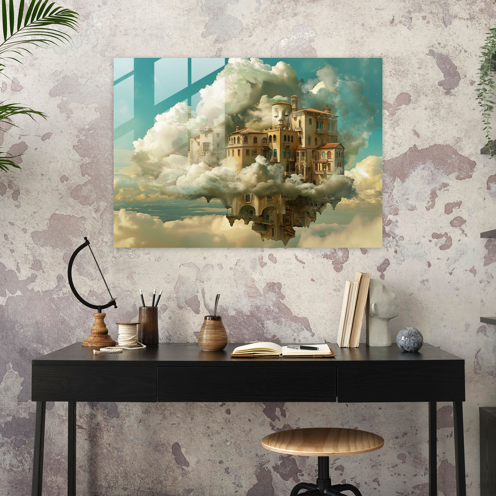 Surreal Architecture Salvador Dali Glass Print - Salvador Dali, Home Decoration, Salvador Dali, Wall Decoration