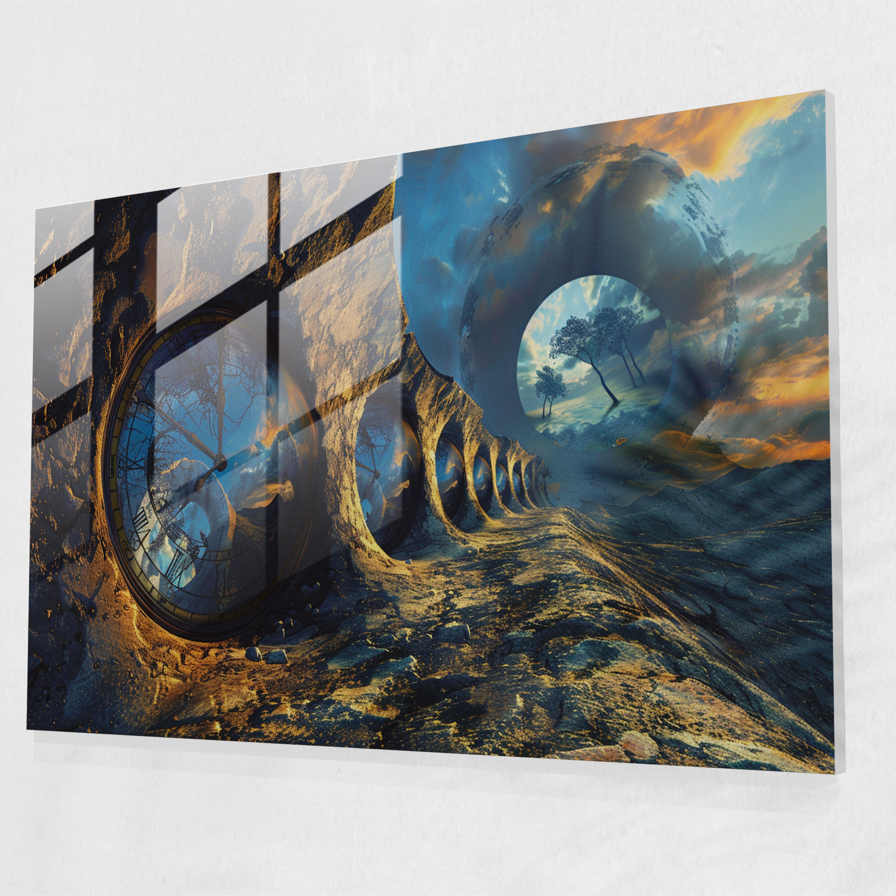 Surreal Universe Salvador Dali Glass Print - Salvador Dali, Wall Decoration, Glass Print, Home Decoration