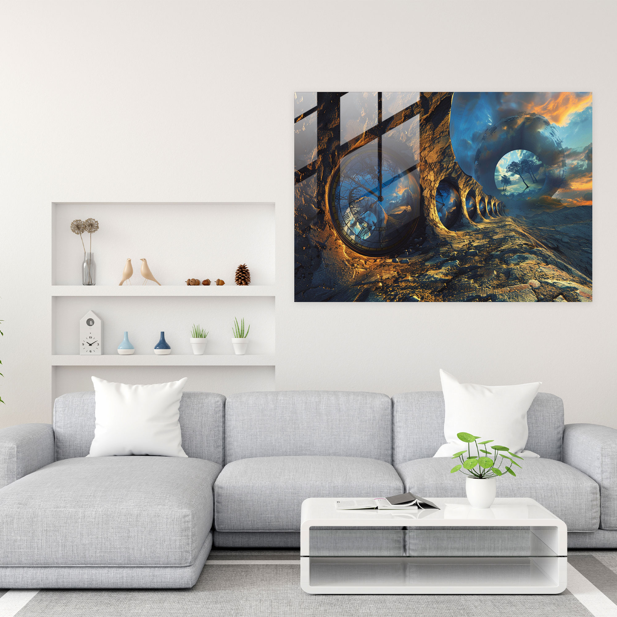 Surreal Universe Salvador Dali Glass Print - Salvador Dali, Wall Decoration, Glass Print, Home Decoration