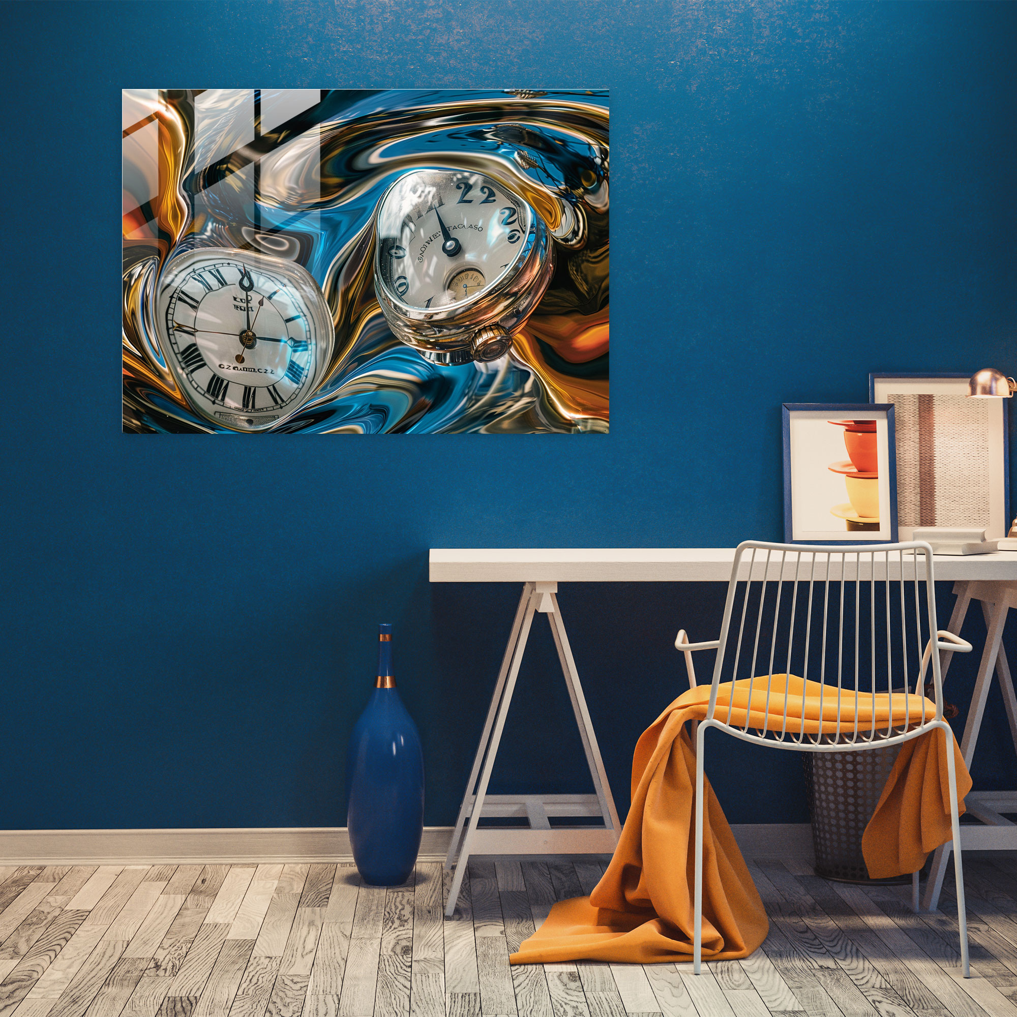 Salvador Dali Melting Clocks Glass Print - Salvador Dali, Home Decoration, Wall Decoration, Modern Art