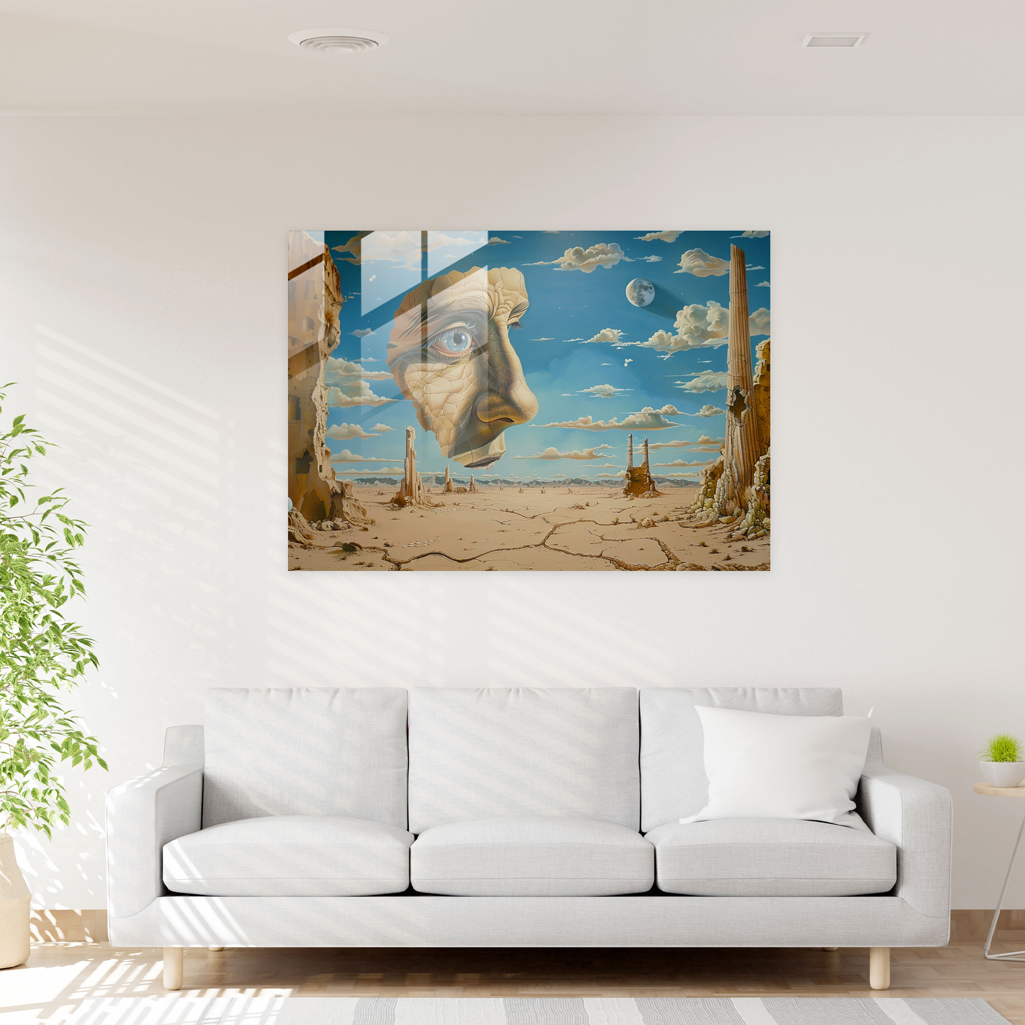 Surreal Desert Landscape Glass Wall Art - Salvador Dali, Glass Wall Art, Glass Art, Home Decoration