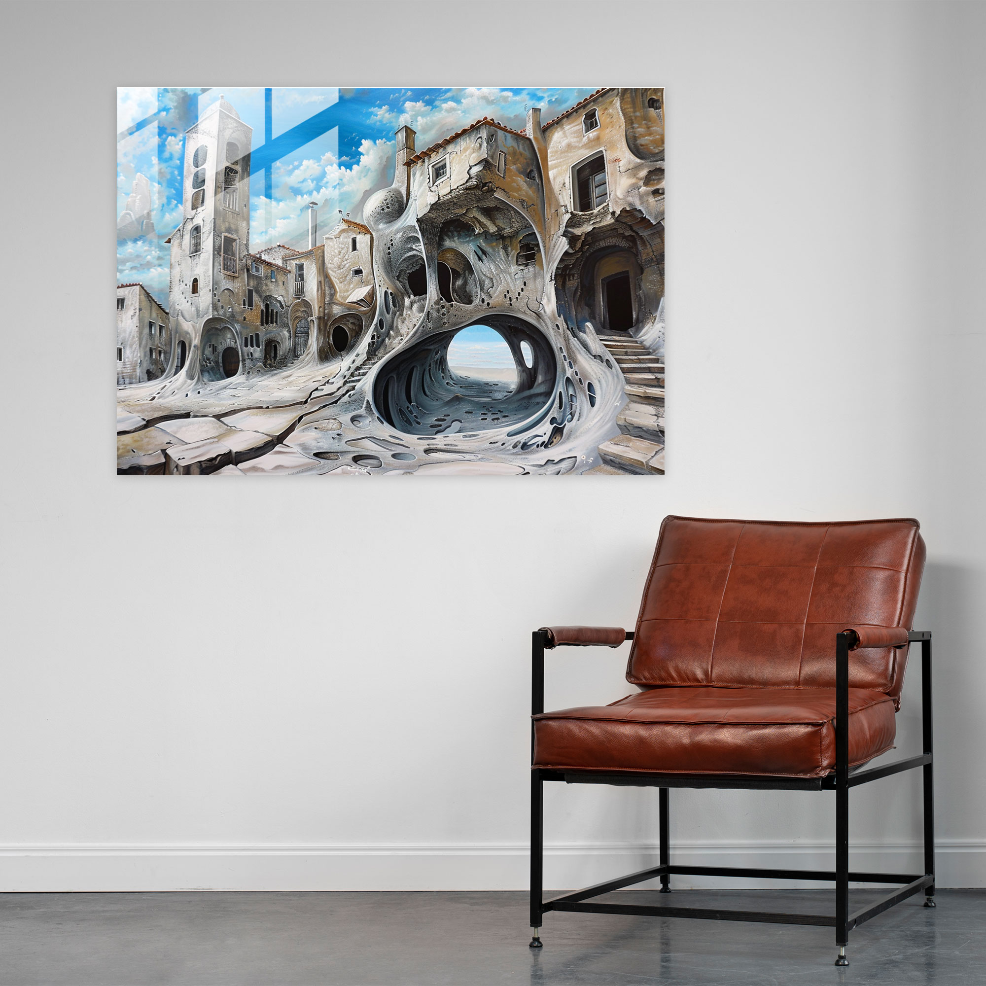 Melting Architecture Glass Wall Art - Salvador Dali, Glass Wall Art, Modern Art, Wall Decoration